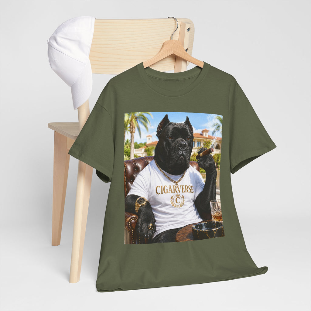 Cigarverse Graphic Tee — Vintage Smoker Dog Artwork