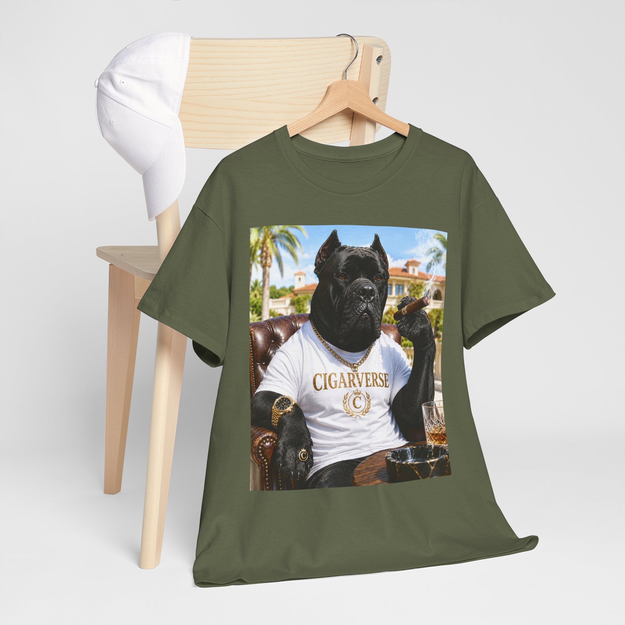 Cigarverse Graphic Tee — Vintage Smoker Dog Artwork