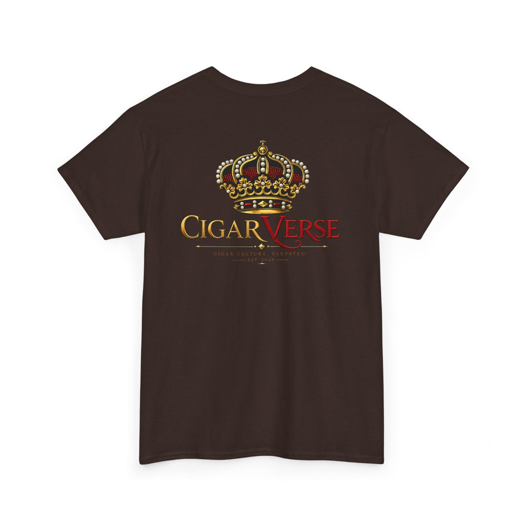 CigarVerse Crown T‑Shirt — Gold Crown Logo Tee for Cigar Lovers