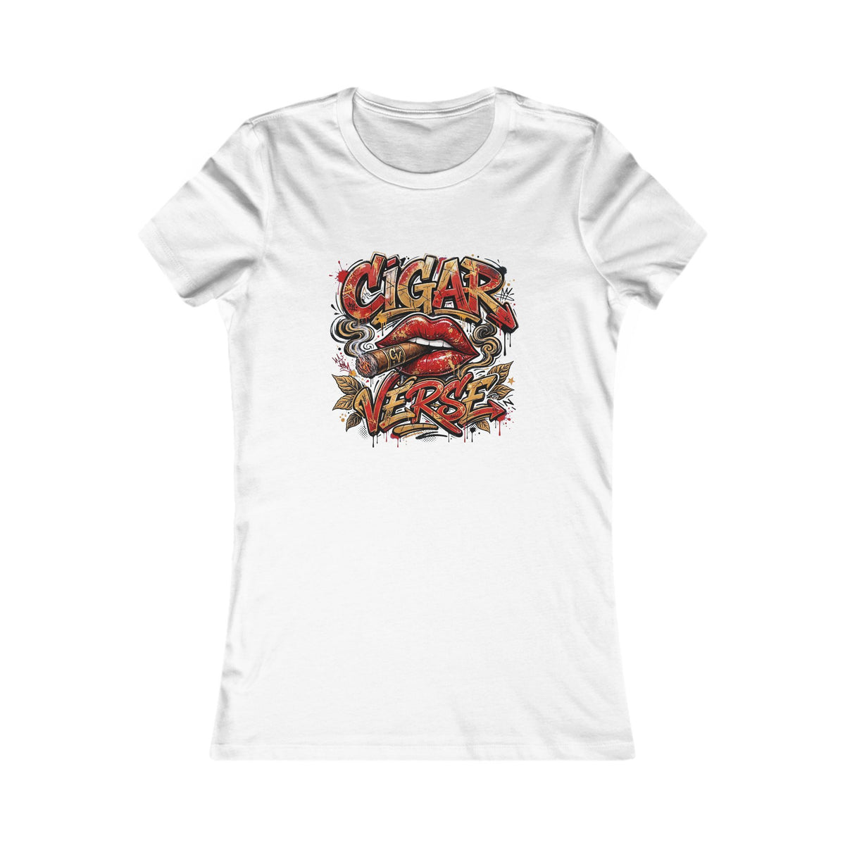 Women's Tee — CIGARVERSE Graphic Lips Vintage Rock Shirt