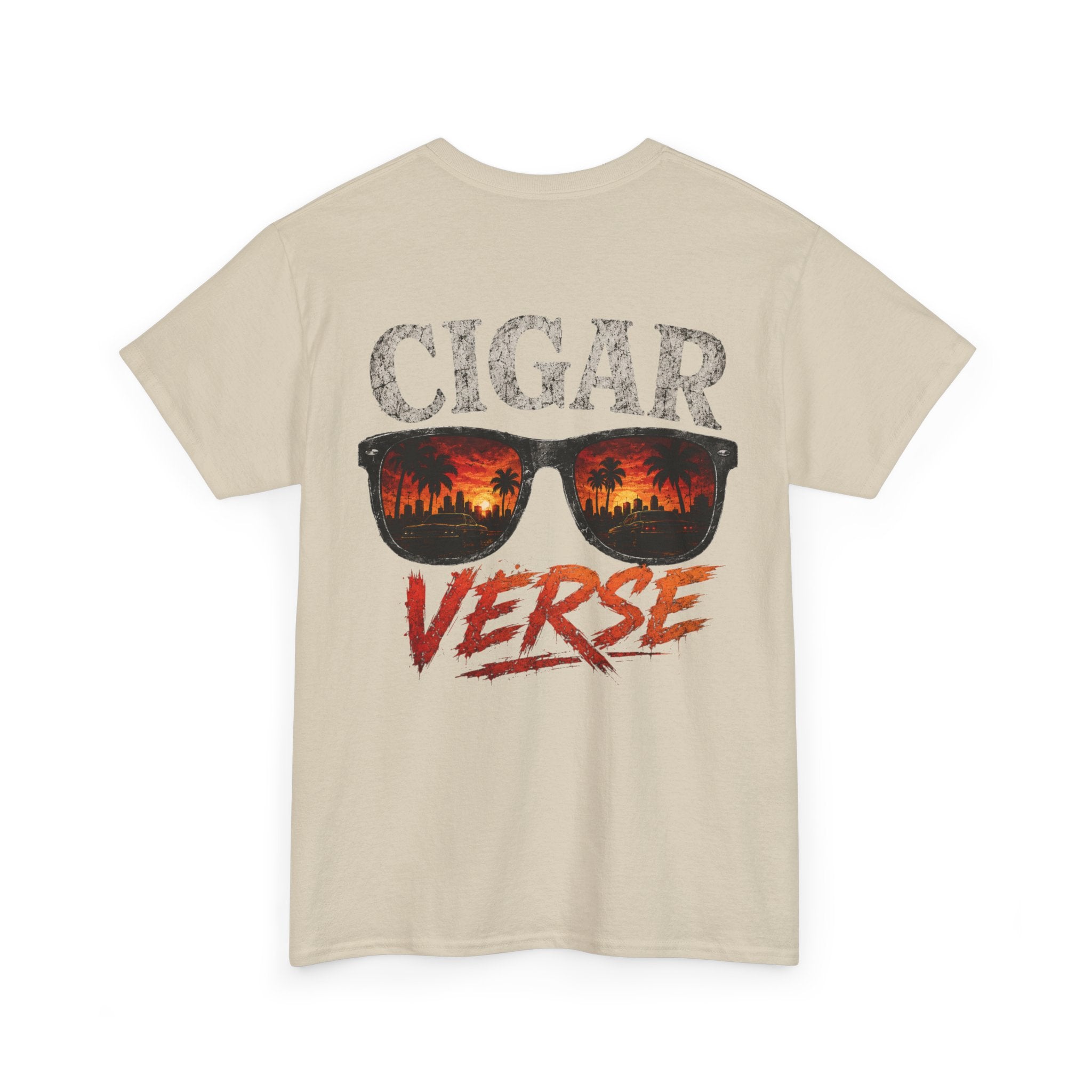 Cigar Verse Graphic Tee — Retro Sunglasses Smoke Design