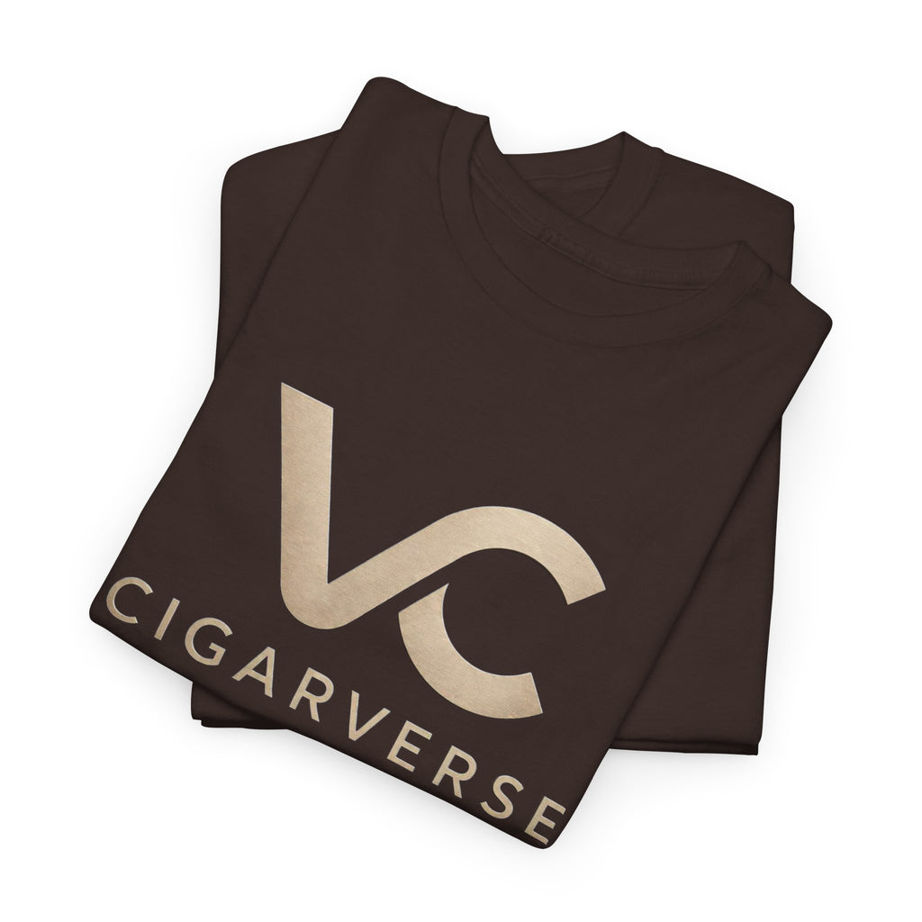 Cream Cigarverse Logo Tee — Vintage Chocolate Graphic T-Shirt