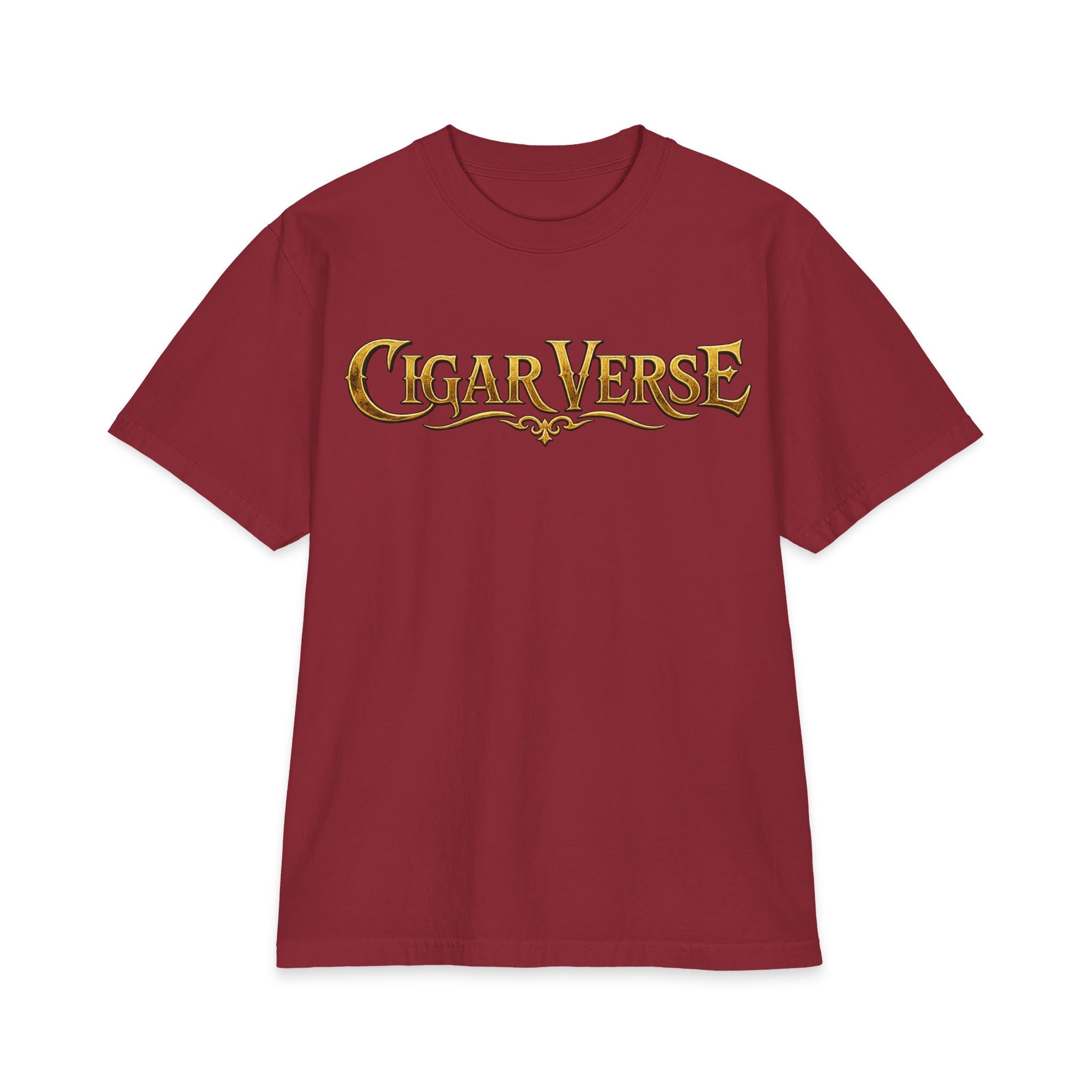 ULTRA PREMIUM HEAVYWEIGHT CigarVerse Graphic T-Shirt — Bold Gold Logo Smoking-Inspired Tee