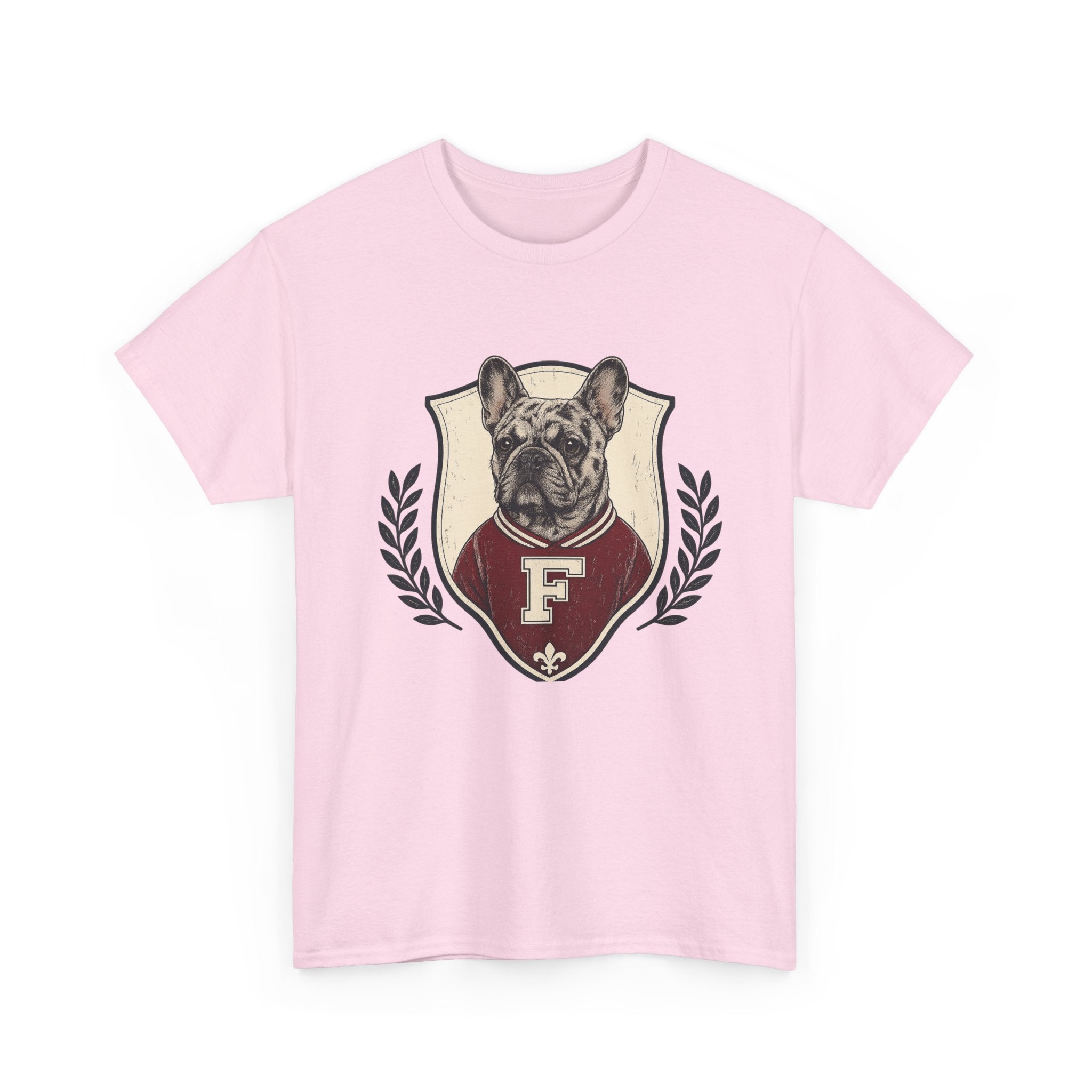 Unisex French Bulldog Crest T‑Shirt — Vintage Collegiate Pup Tee