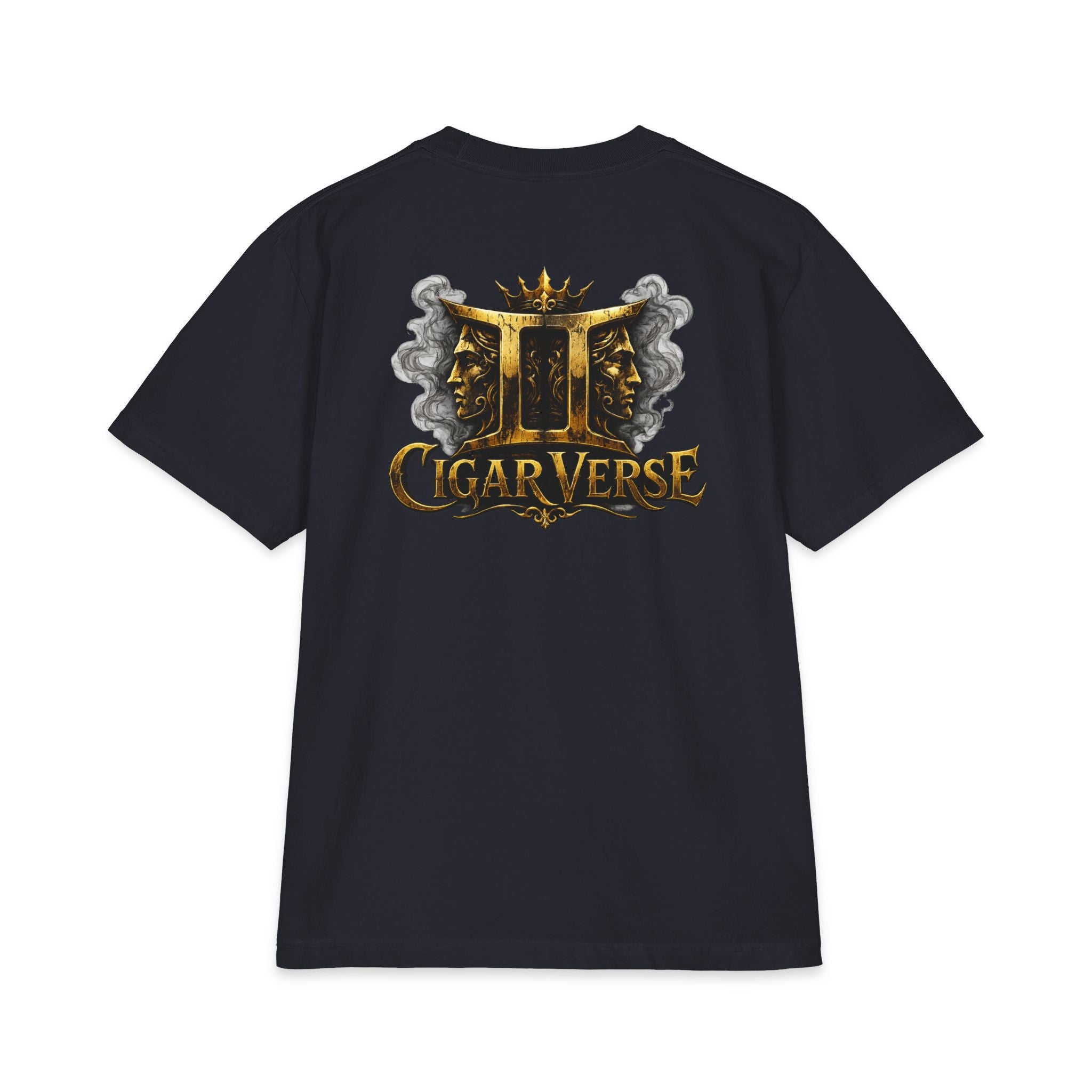 ULTRA PREMIUM HEAVYWEIGHT CigarVerse Graphic T-Shirt — Bold Gold Logo Smoking-Inspired Tee