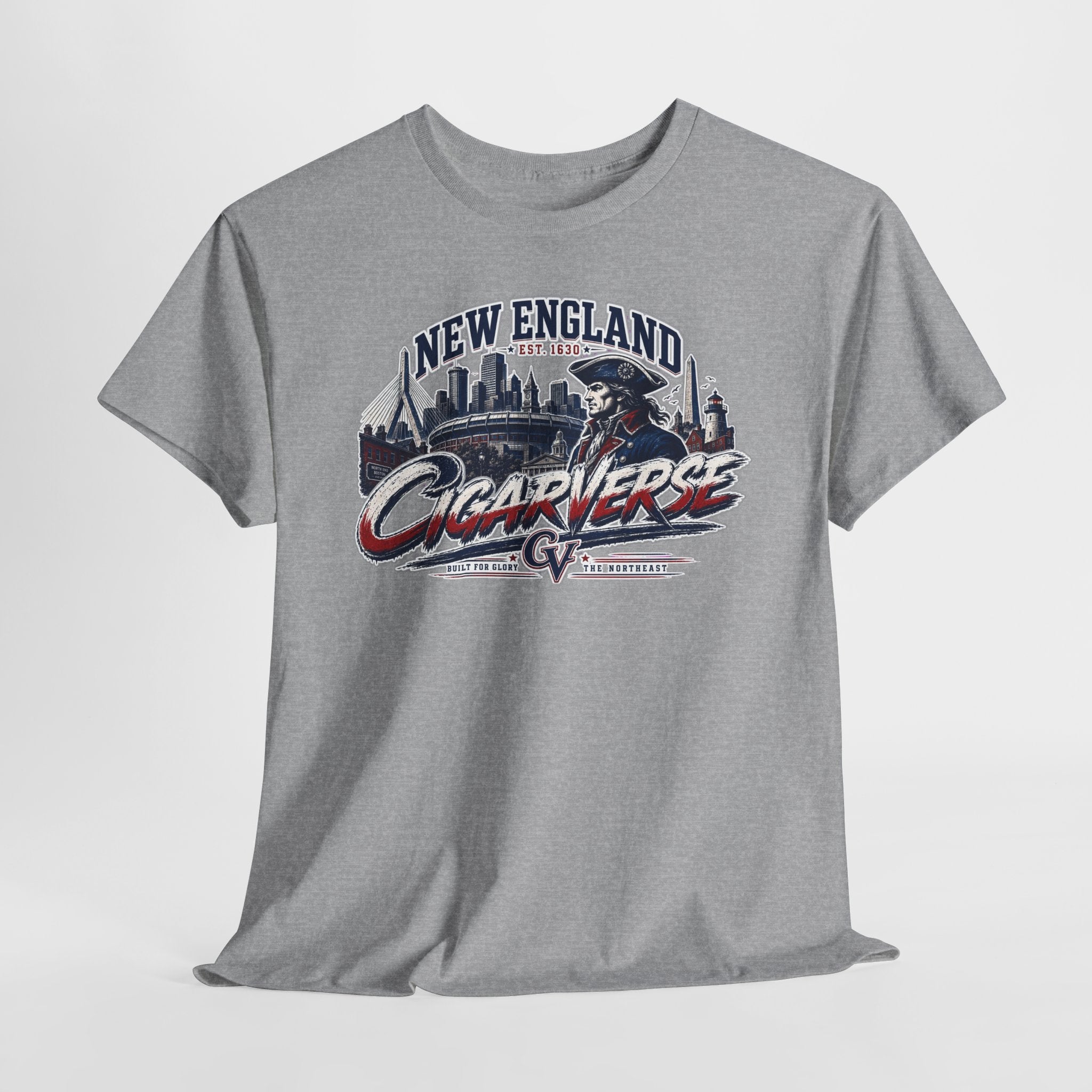 Unisex CIGARVERSE New England T-Shirt — 'NEW ENGLAND CIGARVERSE ' Skyline Graphic Tee