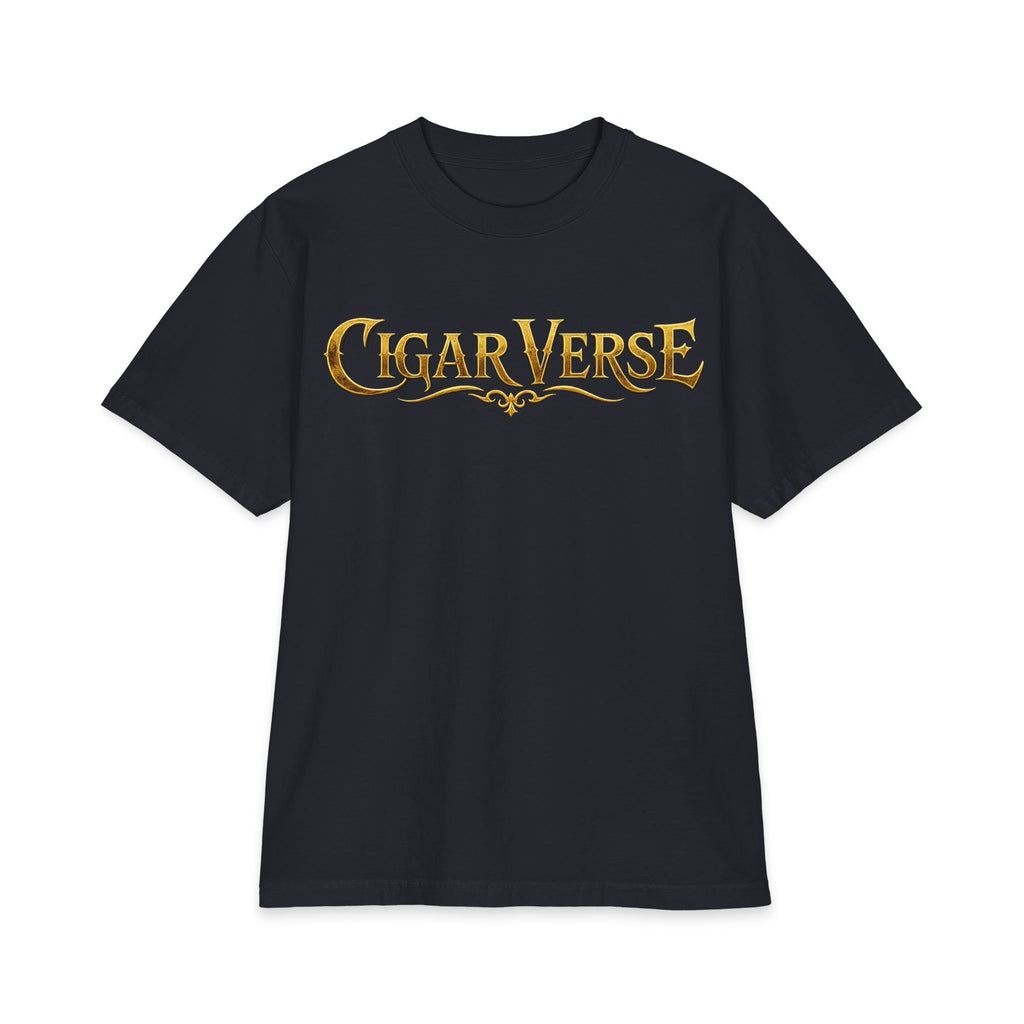 ULTRA PREMIUM HEAVYWEIGHT CigarVerse Graphic T-Shirt — Bold Gold Logo Smoking-Inspired Tee