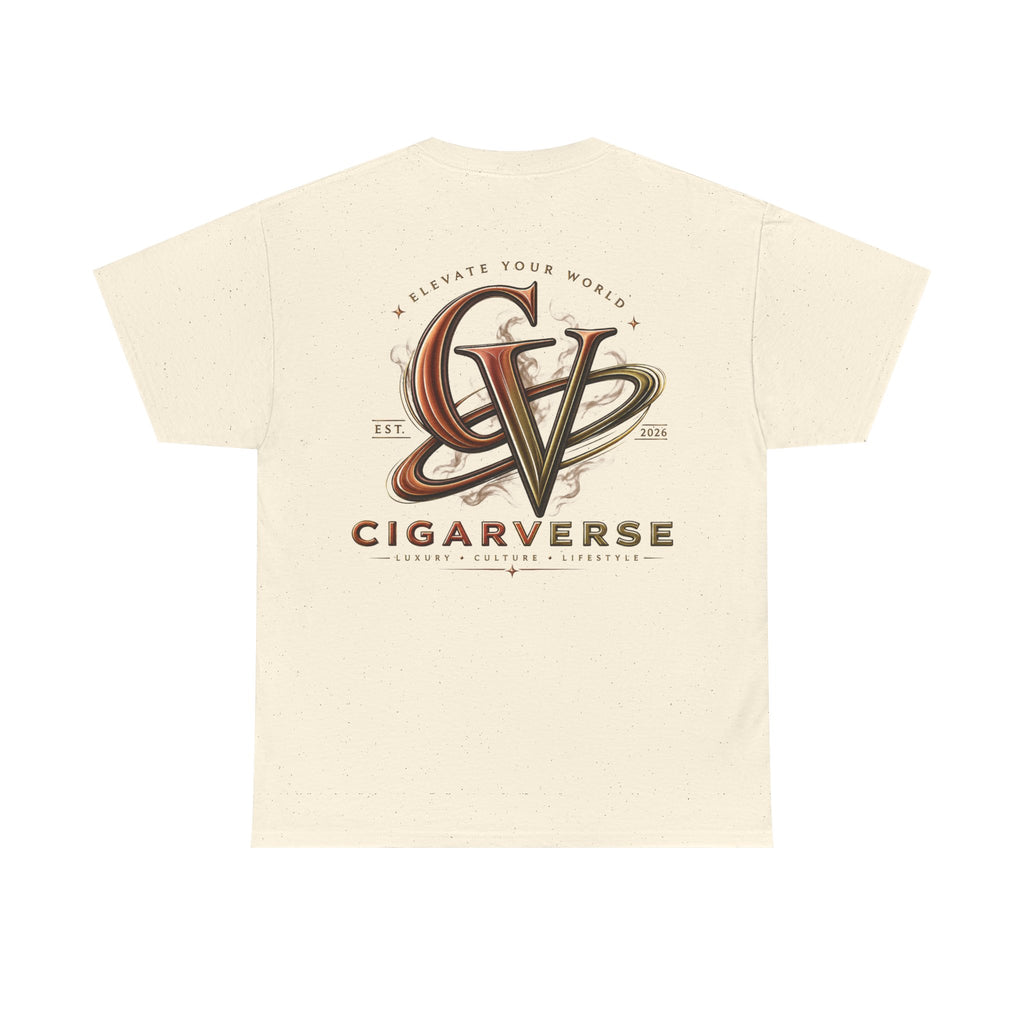 CIGARVERSE Tee — Vintage Script Chest Print Cotton T-Shirt