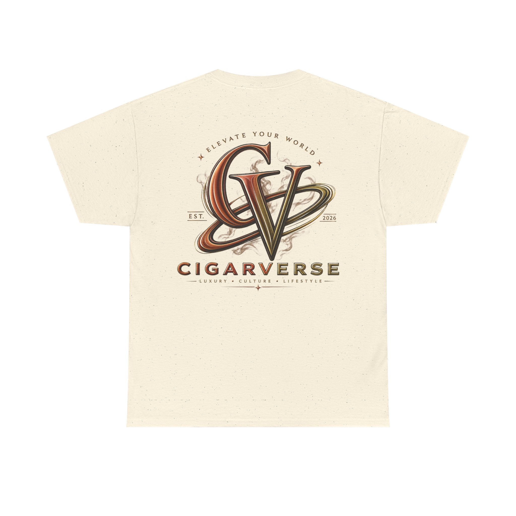 CIGARVERSE Tee — Vintage Script Chest Print Cotton T-Shirt