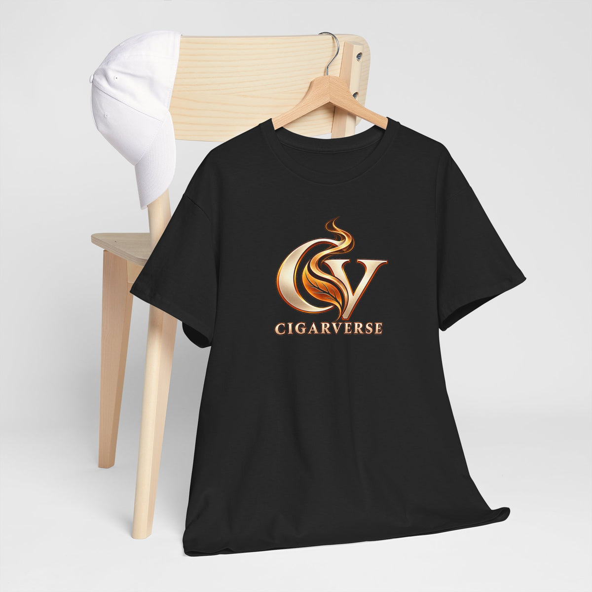 Black T-Shirt with Gold SV Monogram Logo