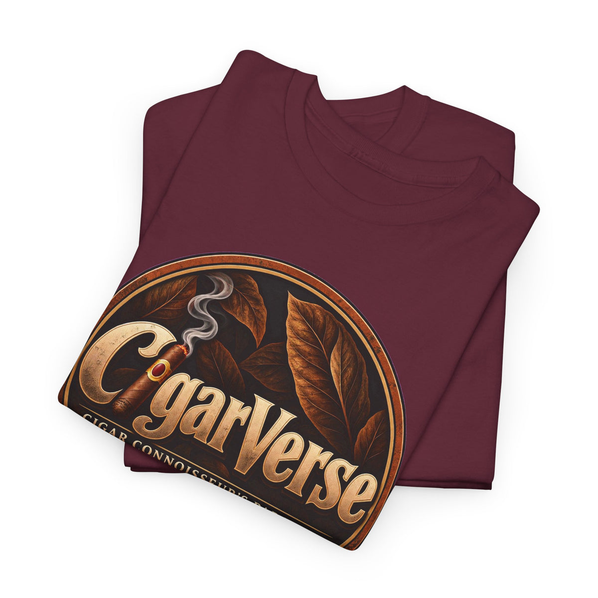 CigarVerse Logo T‑Shirt — Cigar Connoisseur Vintage Badge Tee