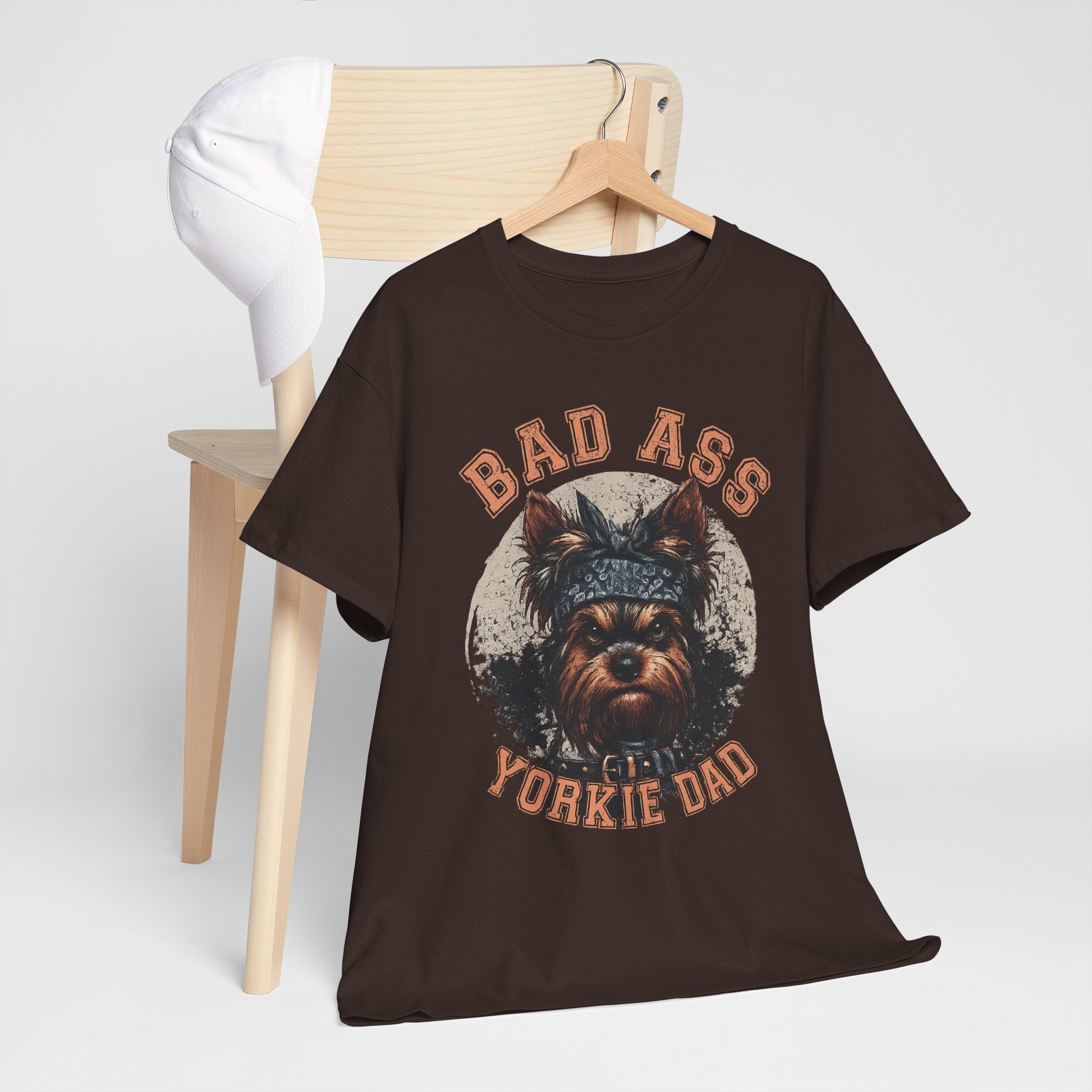 Bad Ass Yorkie Dad T-Shirt — Funny Yorkie Owner Tee