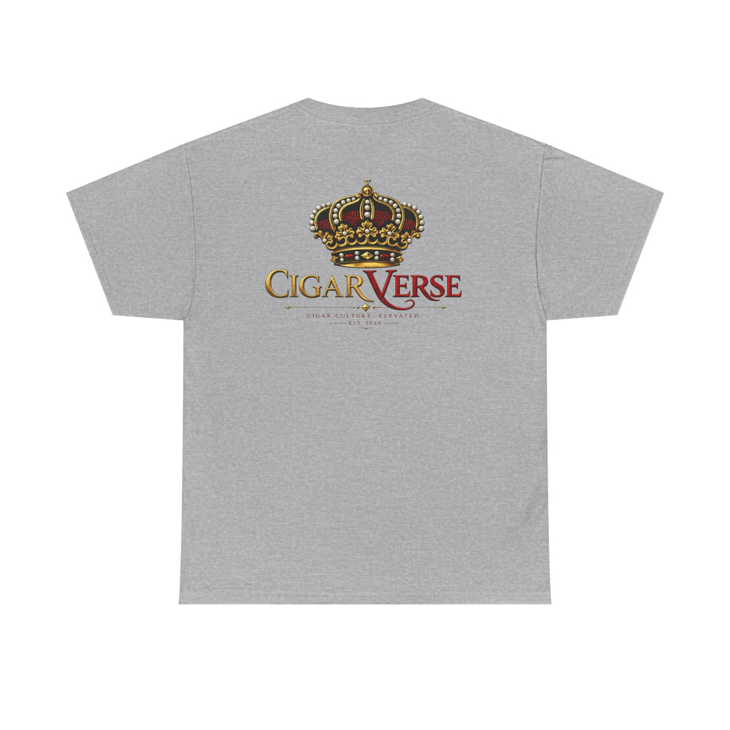 CigarVerse Crown T‑Shirt — Gold Crown Logo Tee for Cigar Lovers