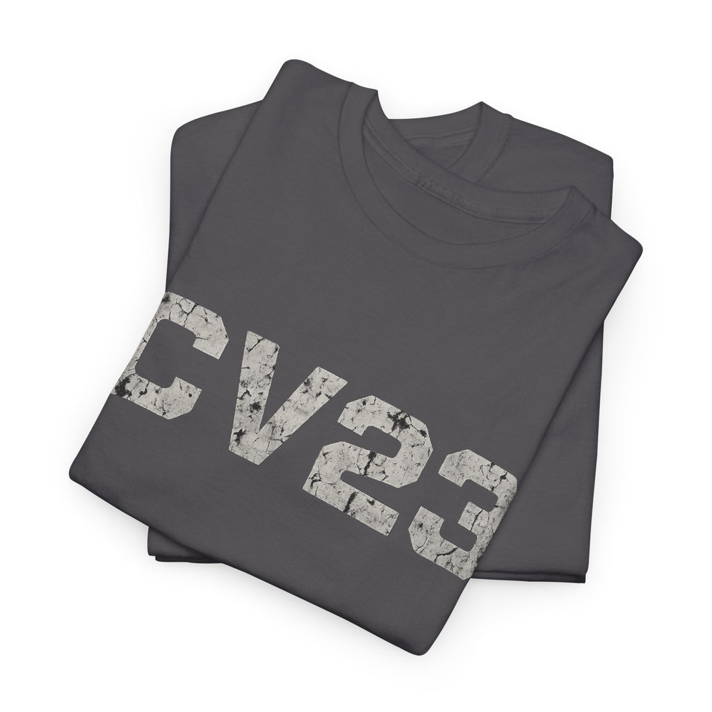 White CV23 Logo T-Shirt — Minimal Graphic Tee