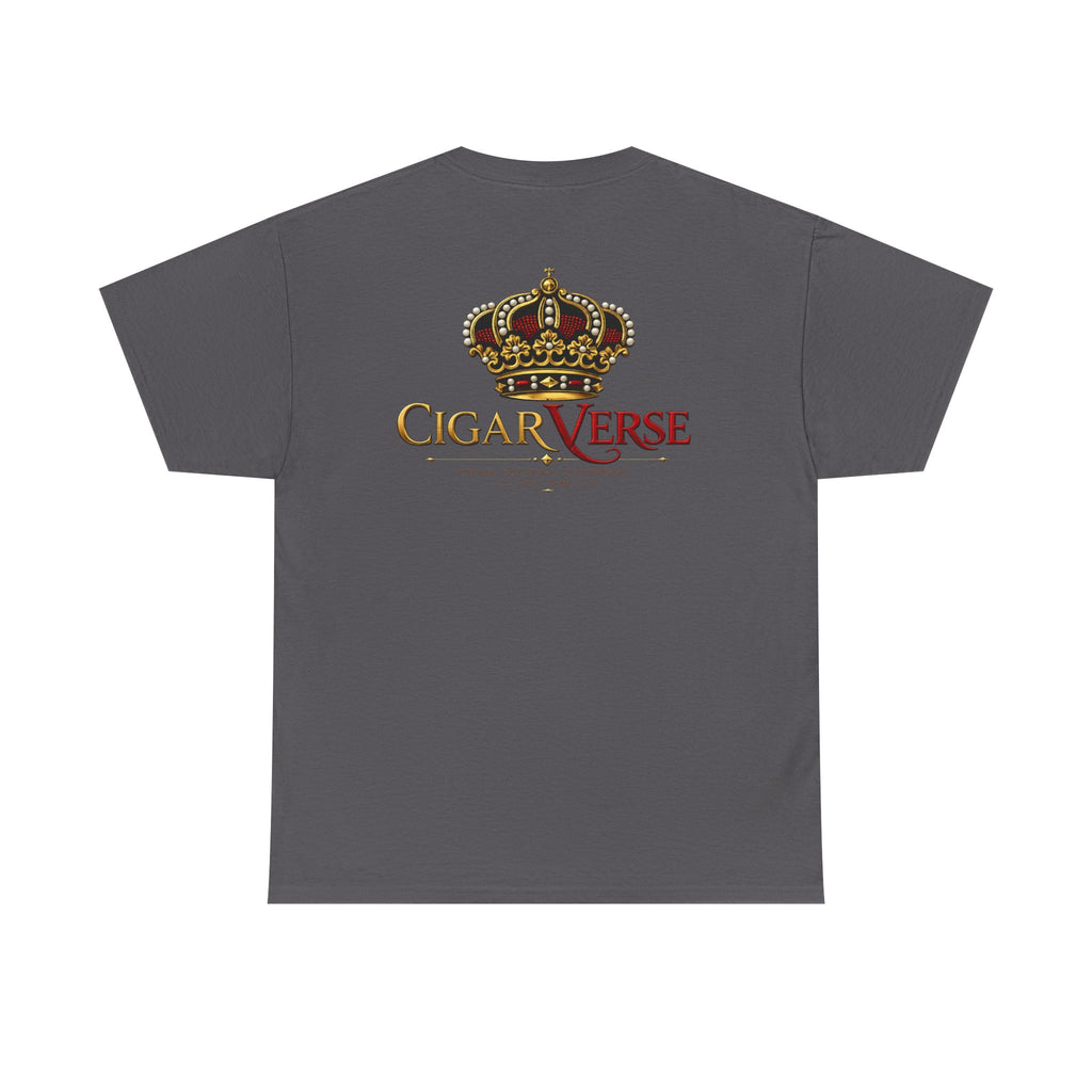 CigarVerse Crown T‑Shirt — Gold Crown Logo Tee for Cigar Lovers