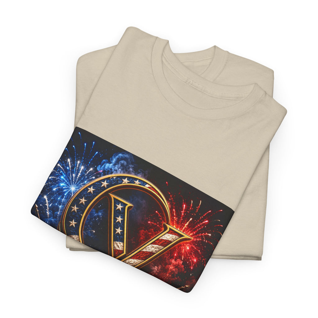 Cigarverse Logo Tee — Patriotic Gold & Flag Emblem Cotton T‑Shirt