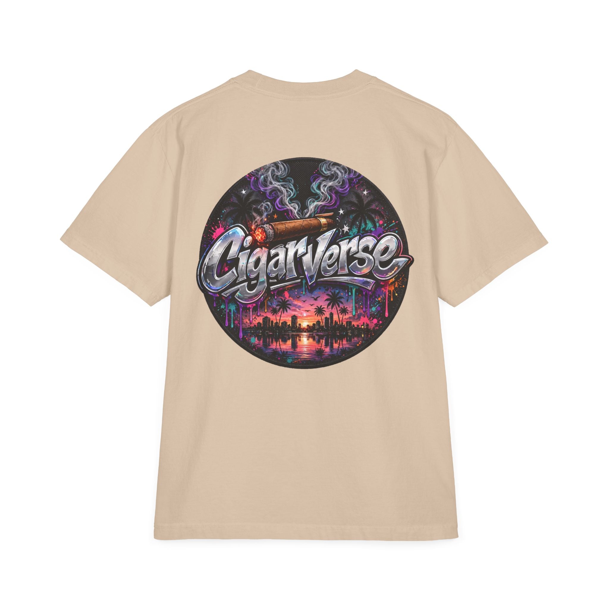 Oversized Premium CigarVerse Graphic T-Shirt — Sunset Cigar Lounge Tee