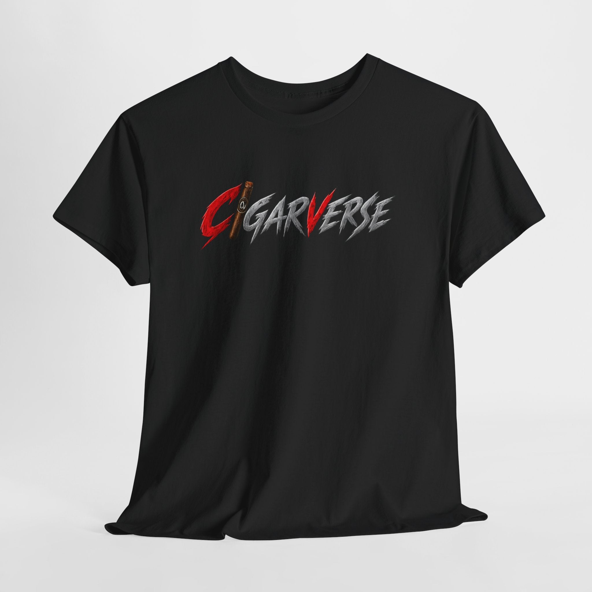 Cigarverse Graphic Tee — Bold Red & Gray Logo T-Shirt