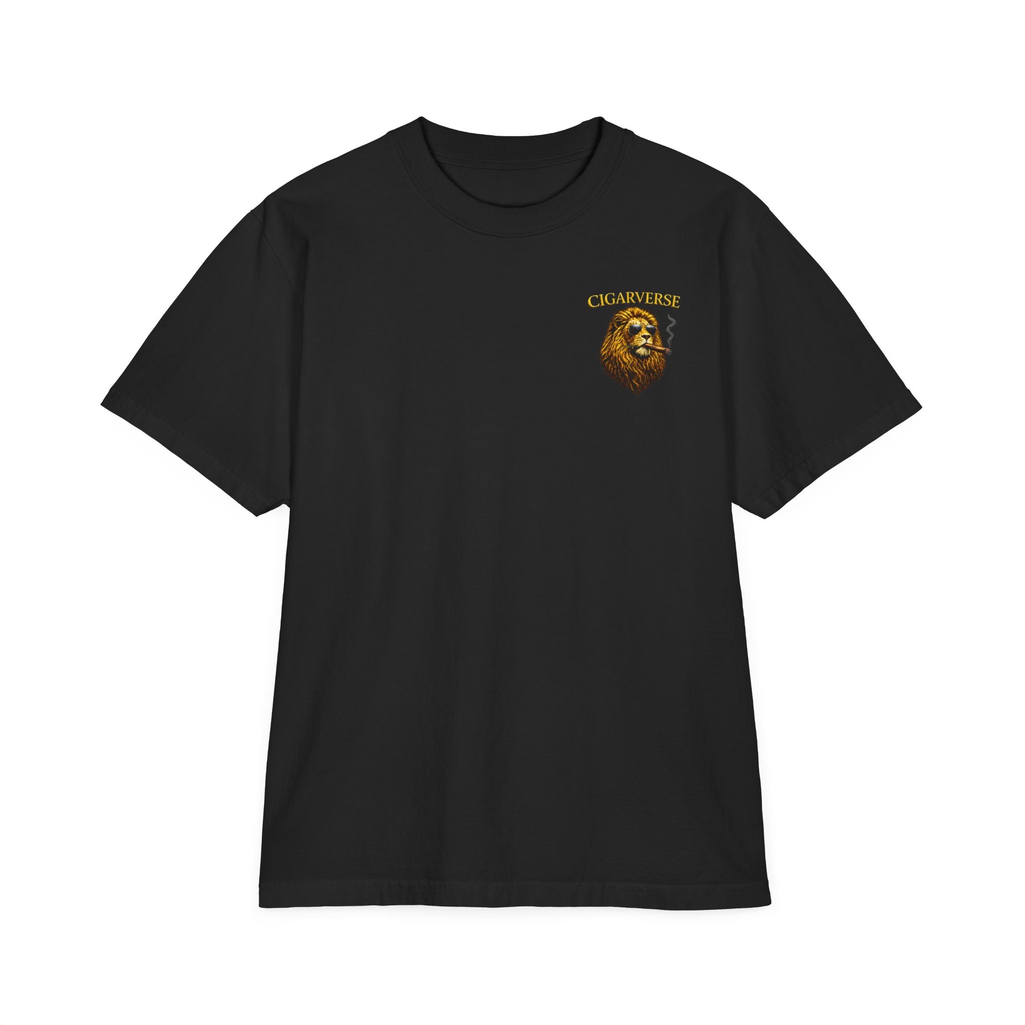 Lion Crest Premium Max Heavyweight T-Shirt – 'CIGARFIRE' Chest Logo Graphic Tee