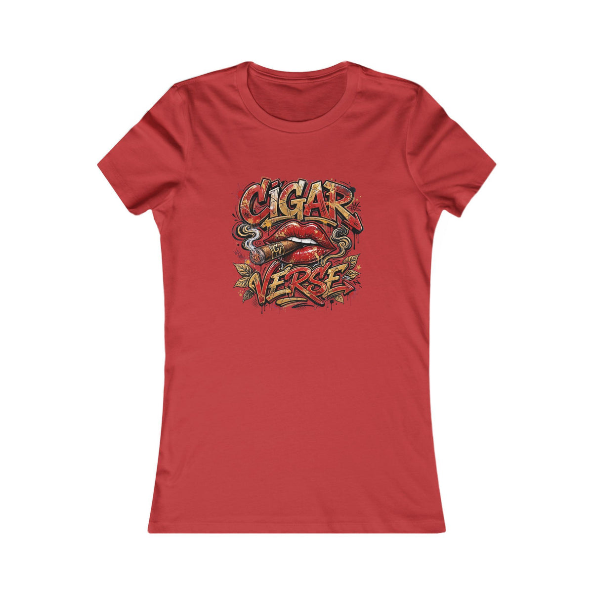 Women's Tee — CIGARVERSE Graphic Lips Vintage Rock Shirt