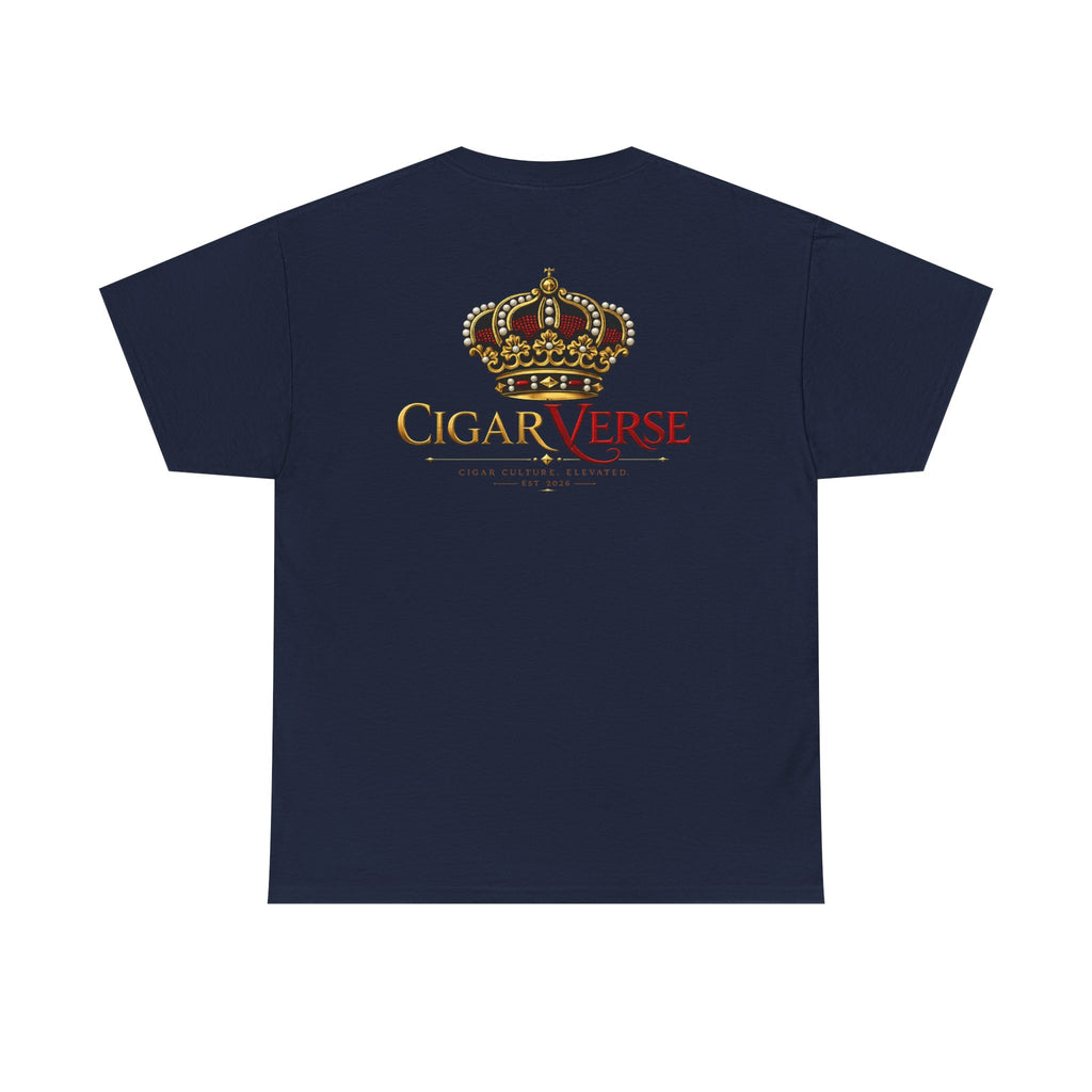 CigarVerse Crown T‑Shirt — Gold Crown Logo Tee for Cigar Lovers