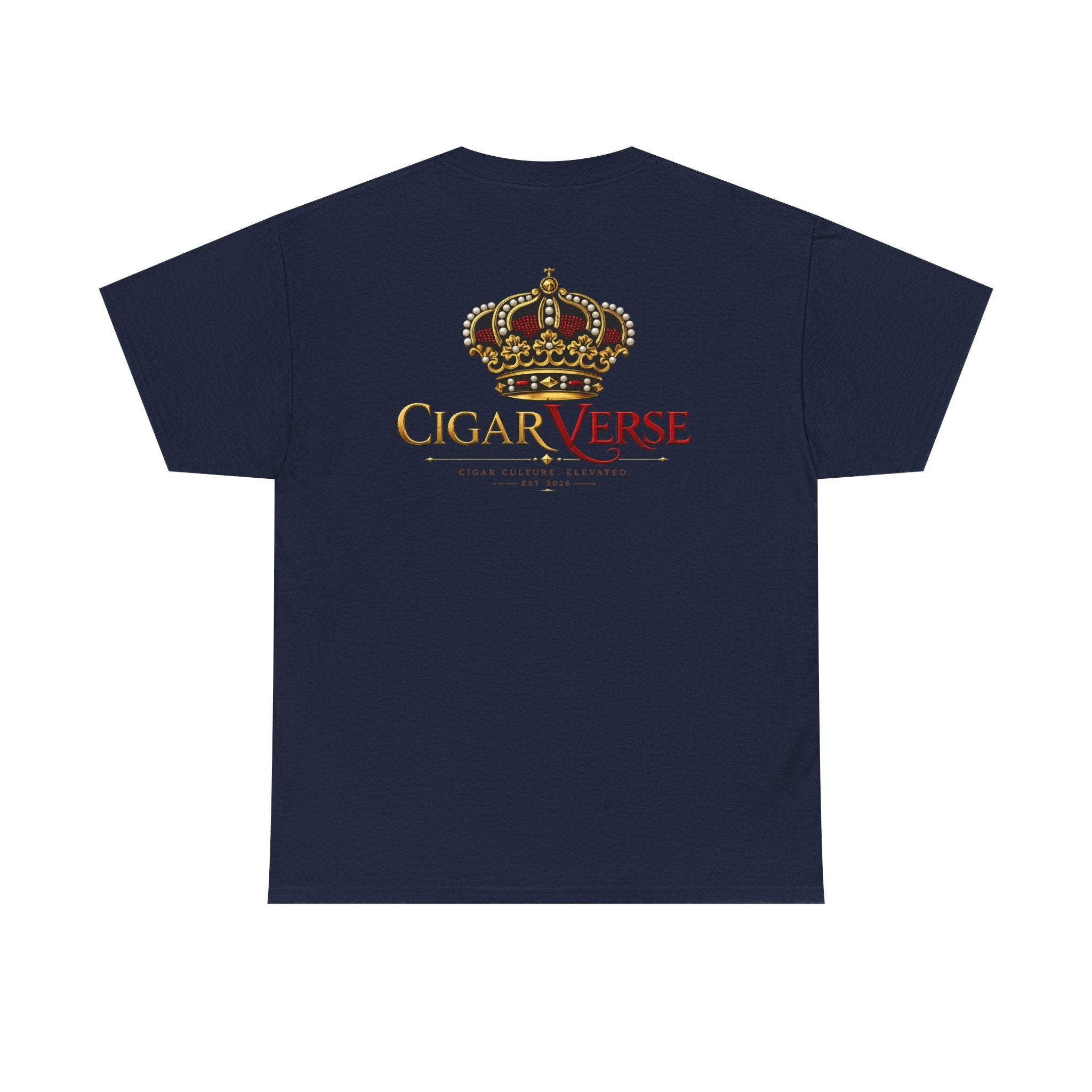CigarVerse Crown T‑Shirt — Gold Crown Logo Tee for Cigar Lovers