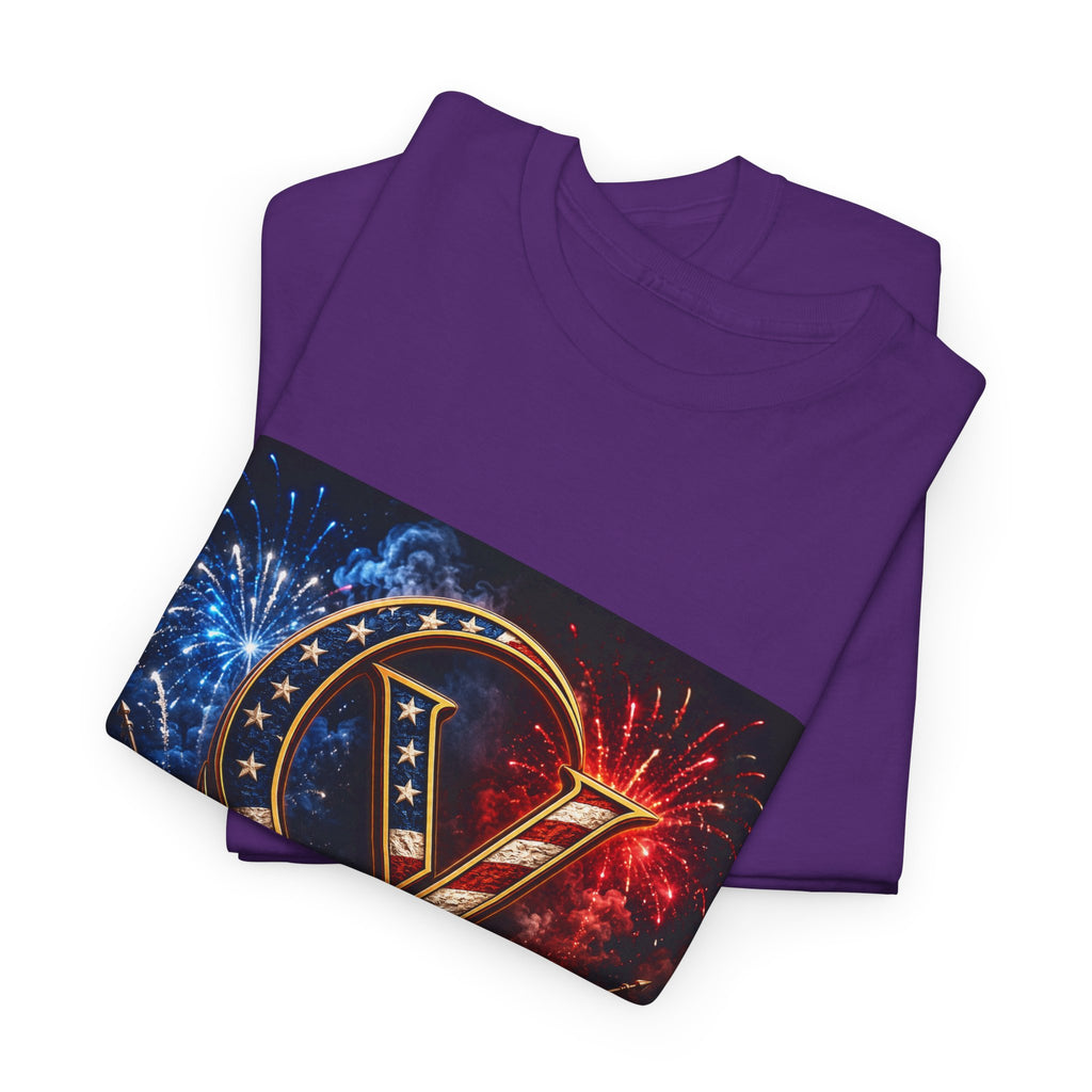 Cigarverse Logo Tee — Patriotic Gold & Flag Emblem Cotton T‑Shirt