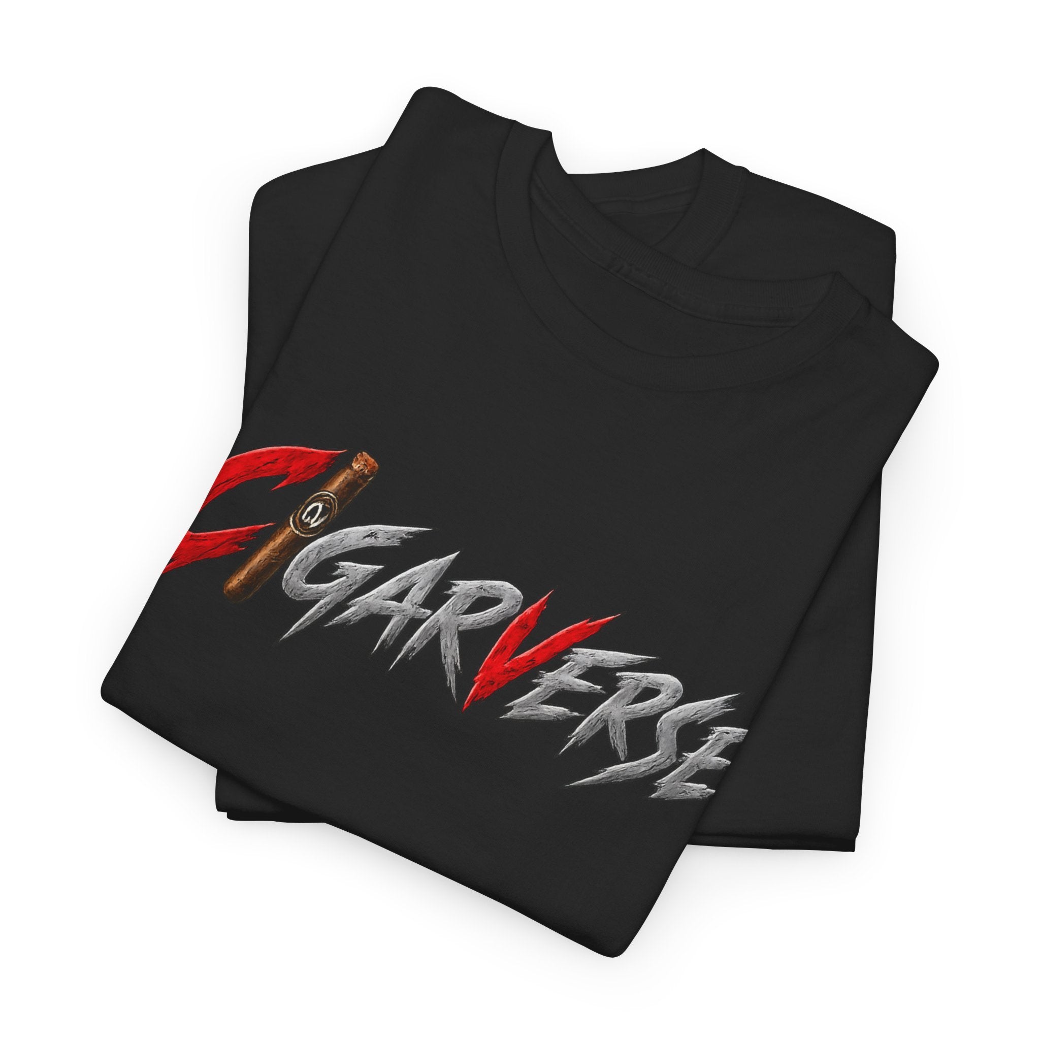 Cigarverse Graphic Tee — Bold Red & Gray Logo T-Shirt