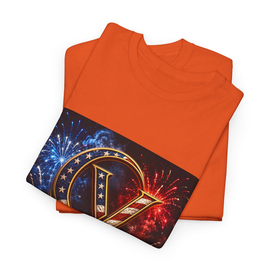Cigarverse Logo Tee — Patriotic Gold & Flag Emblem Cotton T‑Shirt