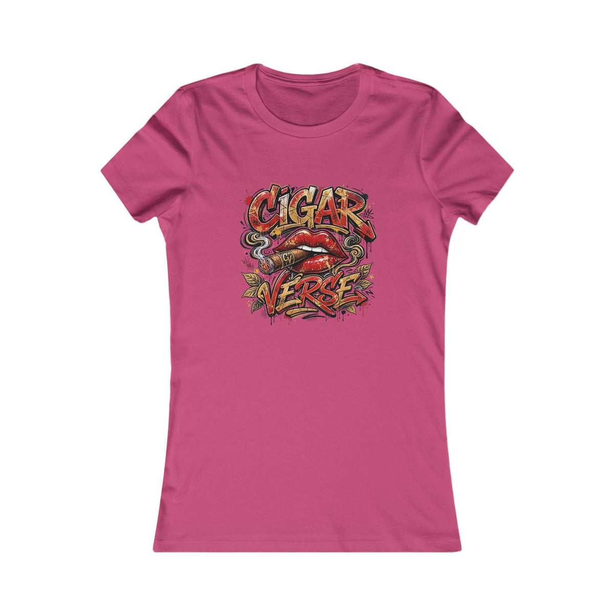 Women's Tee — CIGARVERSE Graphic Lips Vintage Rock Shirt