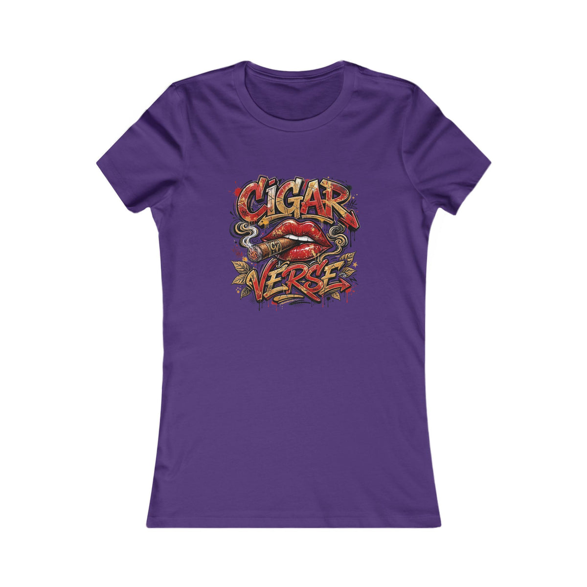 Women's Tee — CIGARVERSE Graphic Lips Vintage Rock Shirt