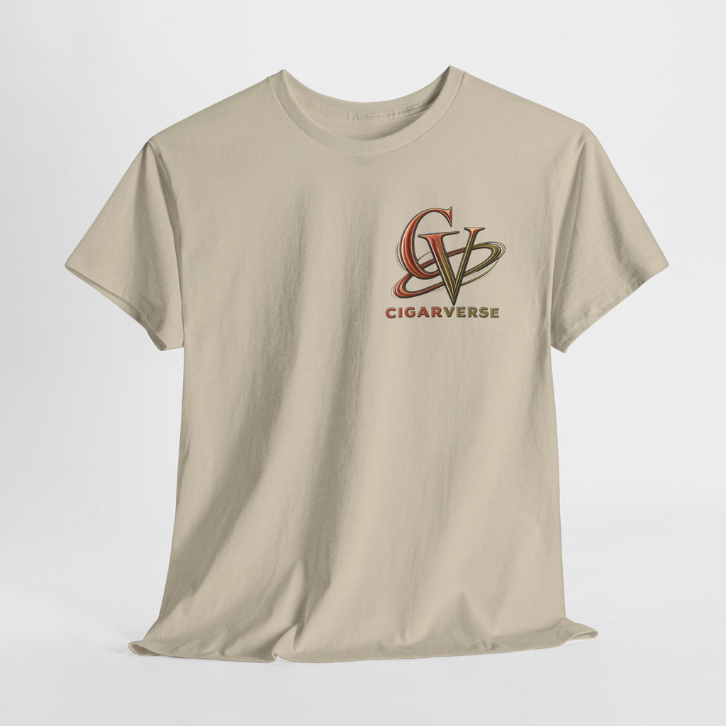 CIGARVERSE Tee — Vintage Script Chest Print Cotton T-Shirt