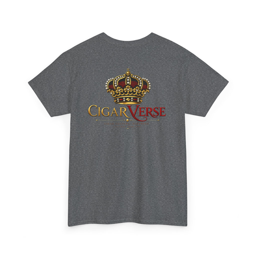 CigarVerse Crown T‑Shirt — Gold Crown Logo Tee for Cigar Lovers