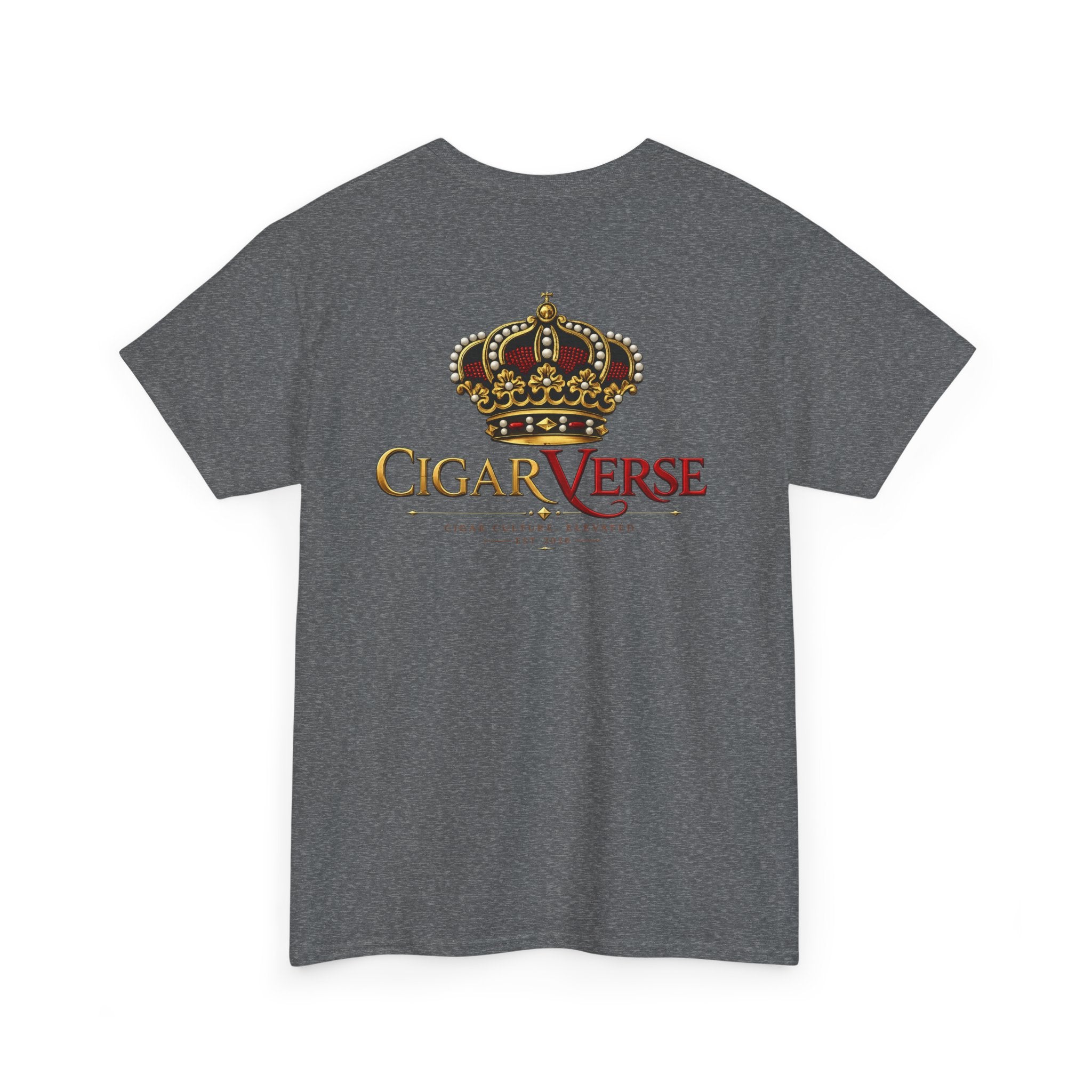 CigarVerse Crown T‑Shirt — Gold Crown Logo Tee for Cigar Lovers