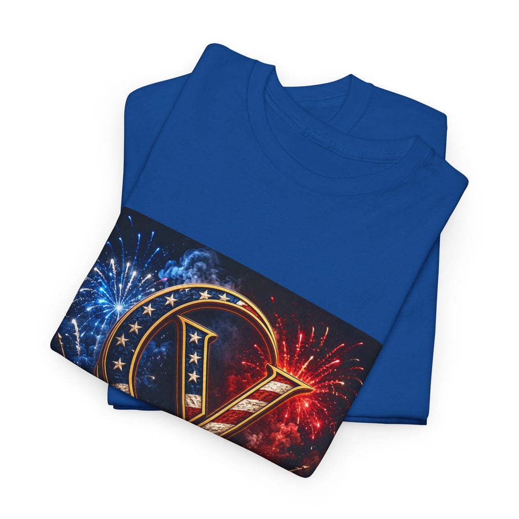 Cigarverse Logo Tee — Patriotic Gold & Flag Emblem Cotton T‑Shirt