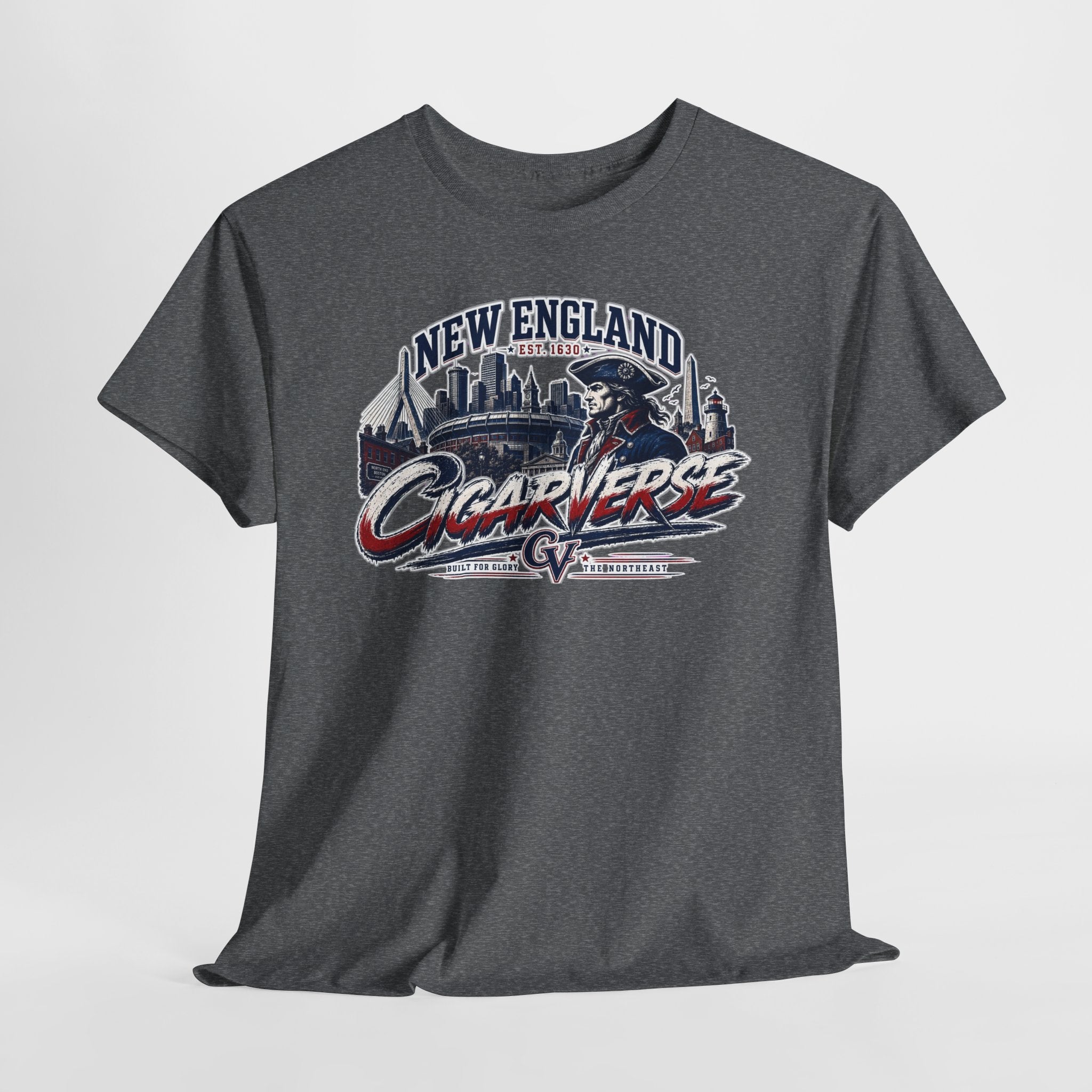Unisex CIGARVERSE New England T-Shirt — 'NEW ENGLAND CIGARVERSE ' Skyline Graphic Tee