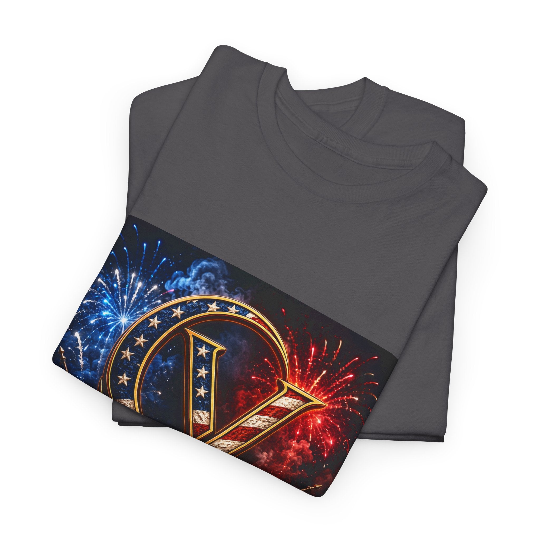 Cigarverse Logo Tee — Patriotic Gold & Flag Emblem Cotton T‑Shirt