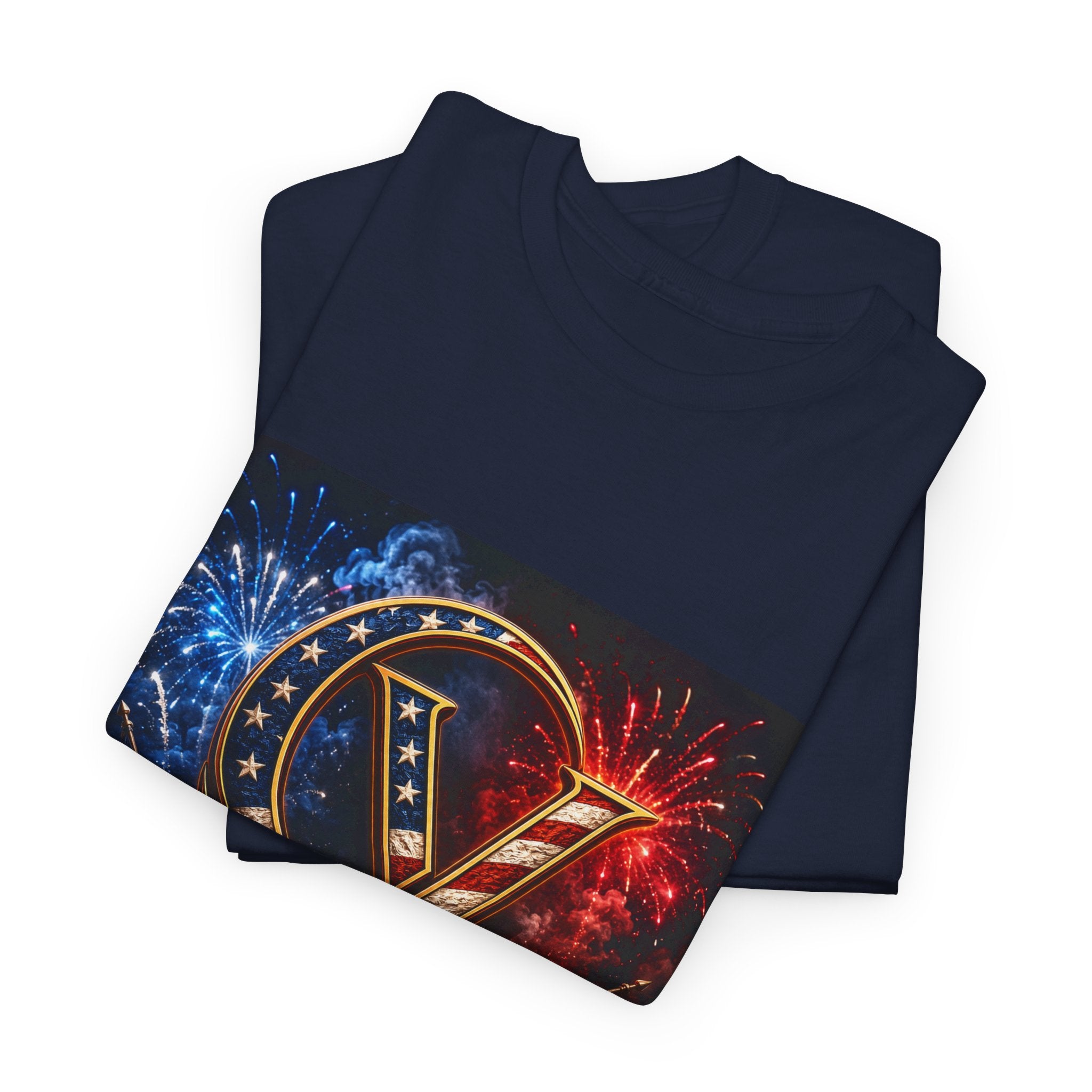 Cigarverse Logo Tee — Patriotic Gold & Flag Emblem Cotton T‑Shirt