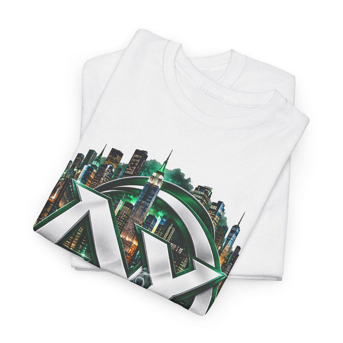 City Nights Logo T‑Shirt — Green Skyline AYY Graphic Tee