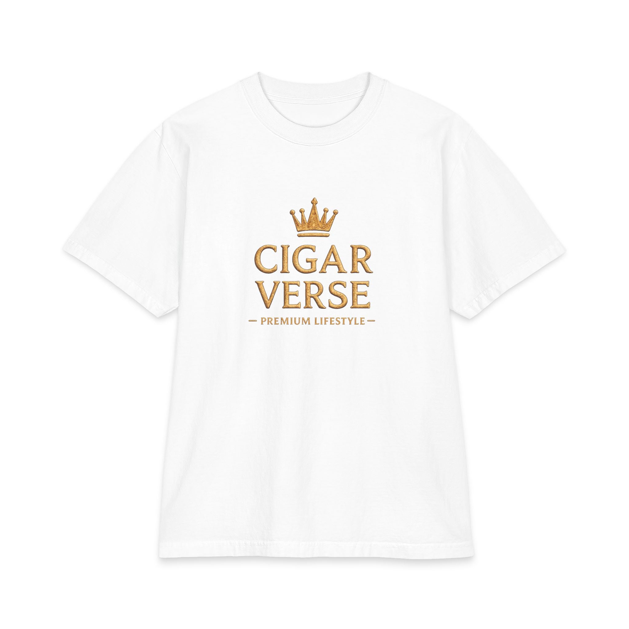 Premium Max Heavyweight Cigar Verse T‑Shirt — Premium Lifestyle Tee with Crown Logo