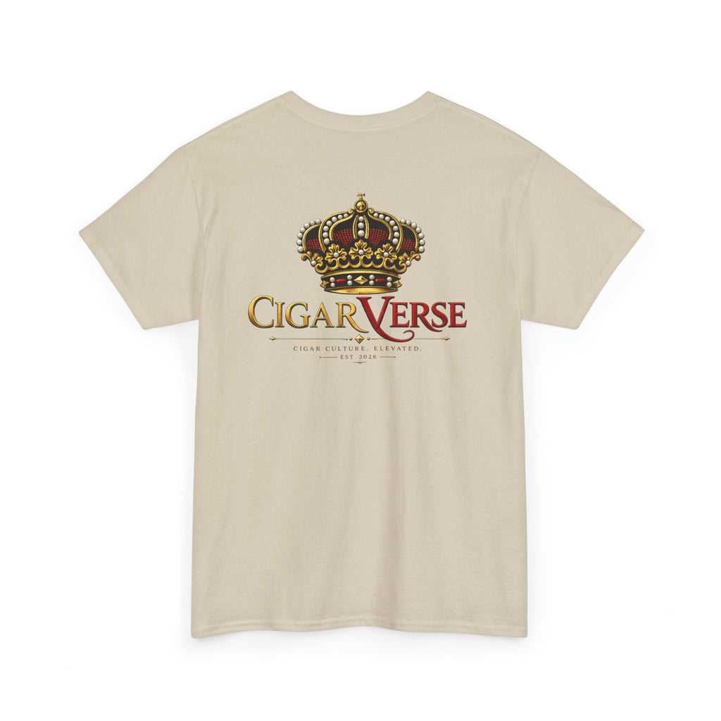 CigarVerse Crown T‑Shirt — Gold Crown Logo Tee for Cigar Lovers