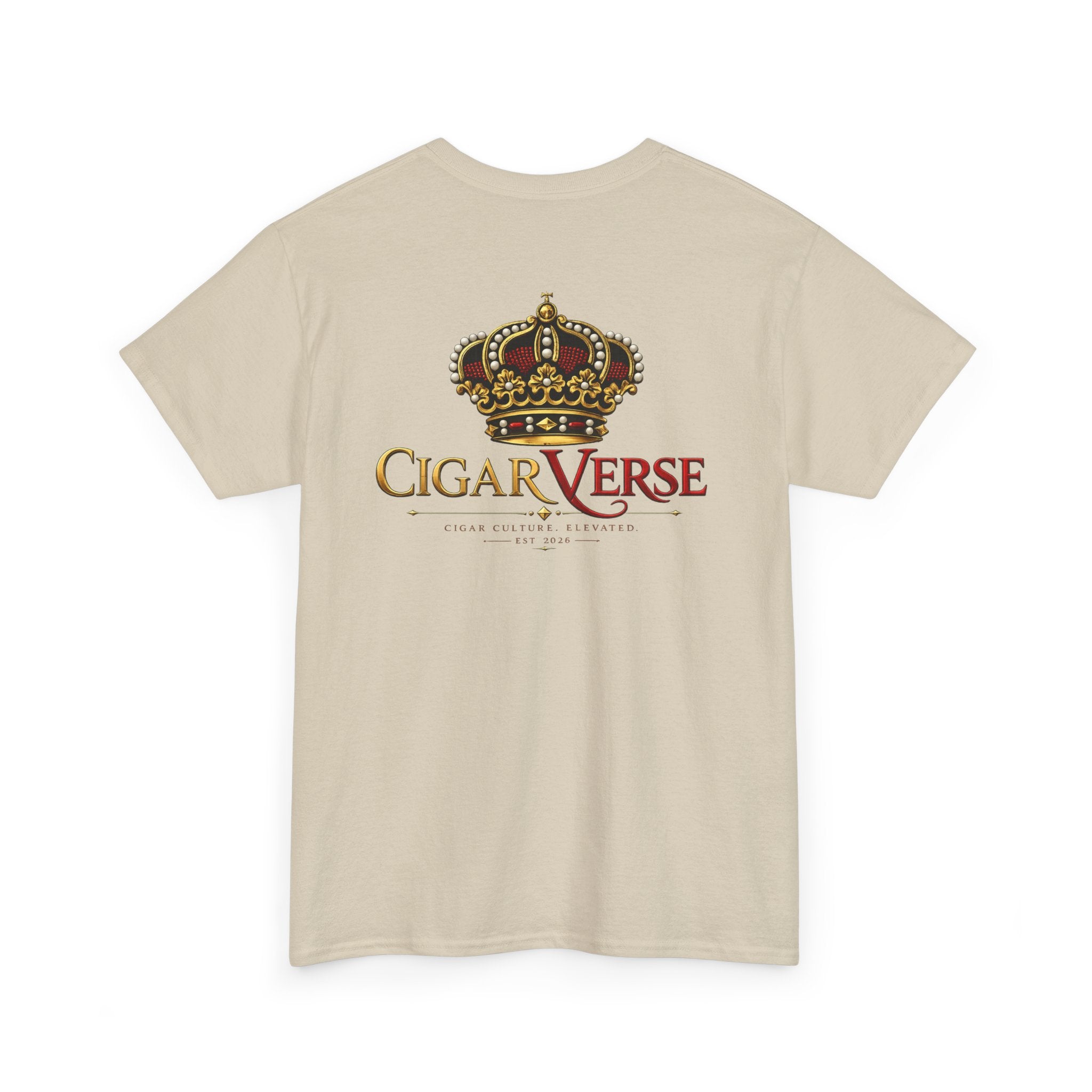 CigarVerse Crown T‑Shirt — Gold Crown Logo Tee for Cigar Lovers