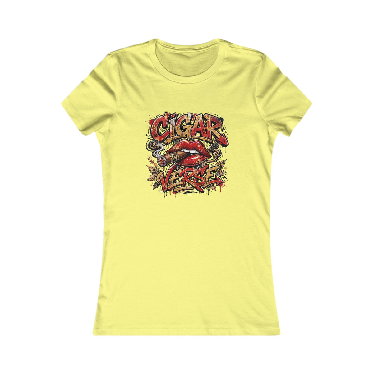 Women's Tee — CIGARVERSE Graphic Lips Vintage Rock Shirt
