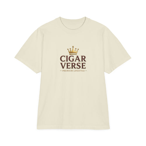 Burgundy & Gold Cigar Verse Tee — 'CIGAR VERSE' Crown Logo T-Shirt