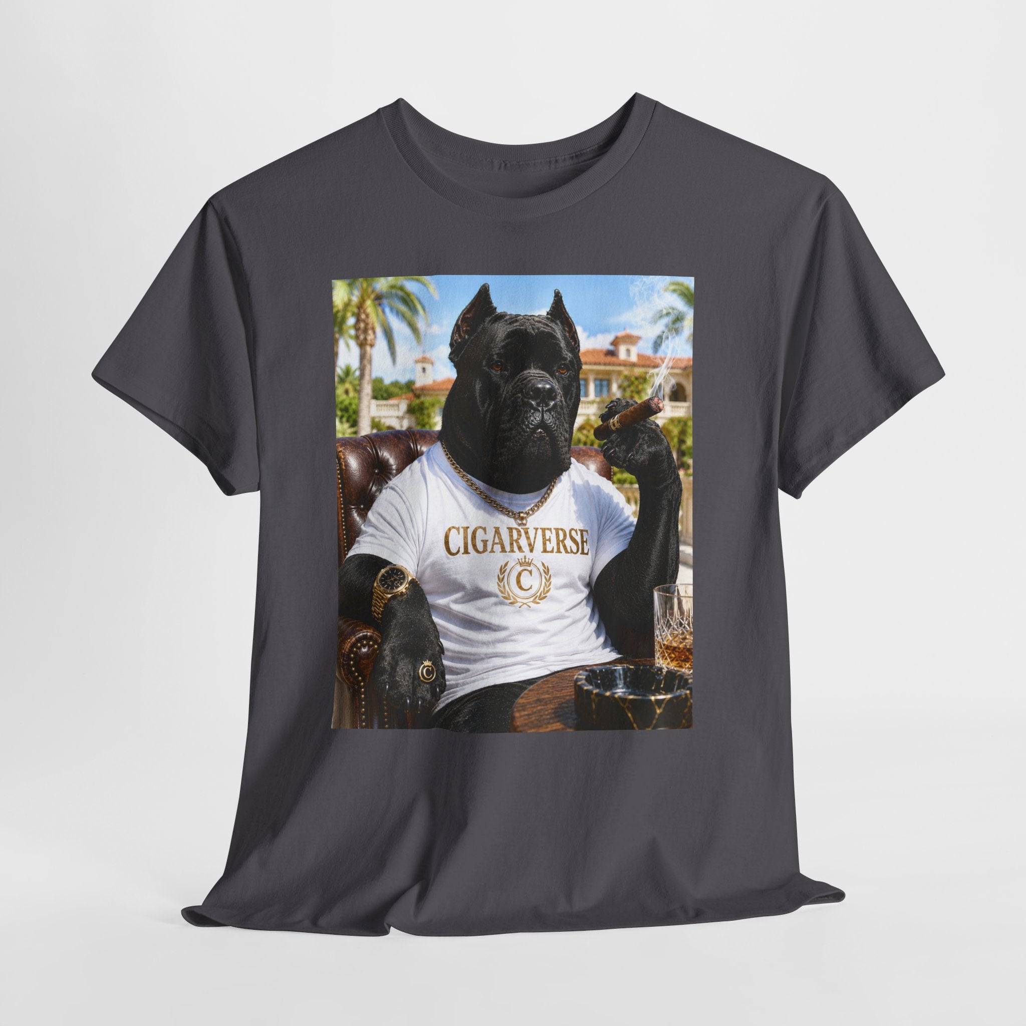 Cigarverse Graphic Tee — Vintage Smoker Dog Artwork