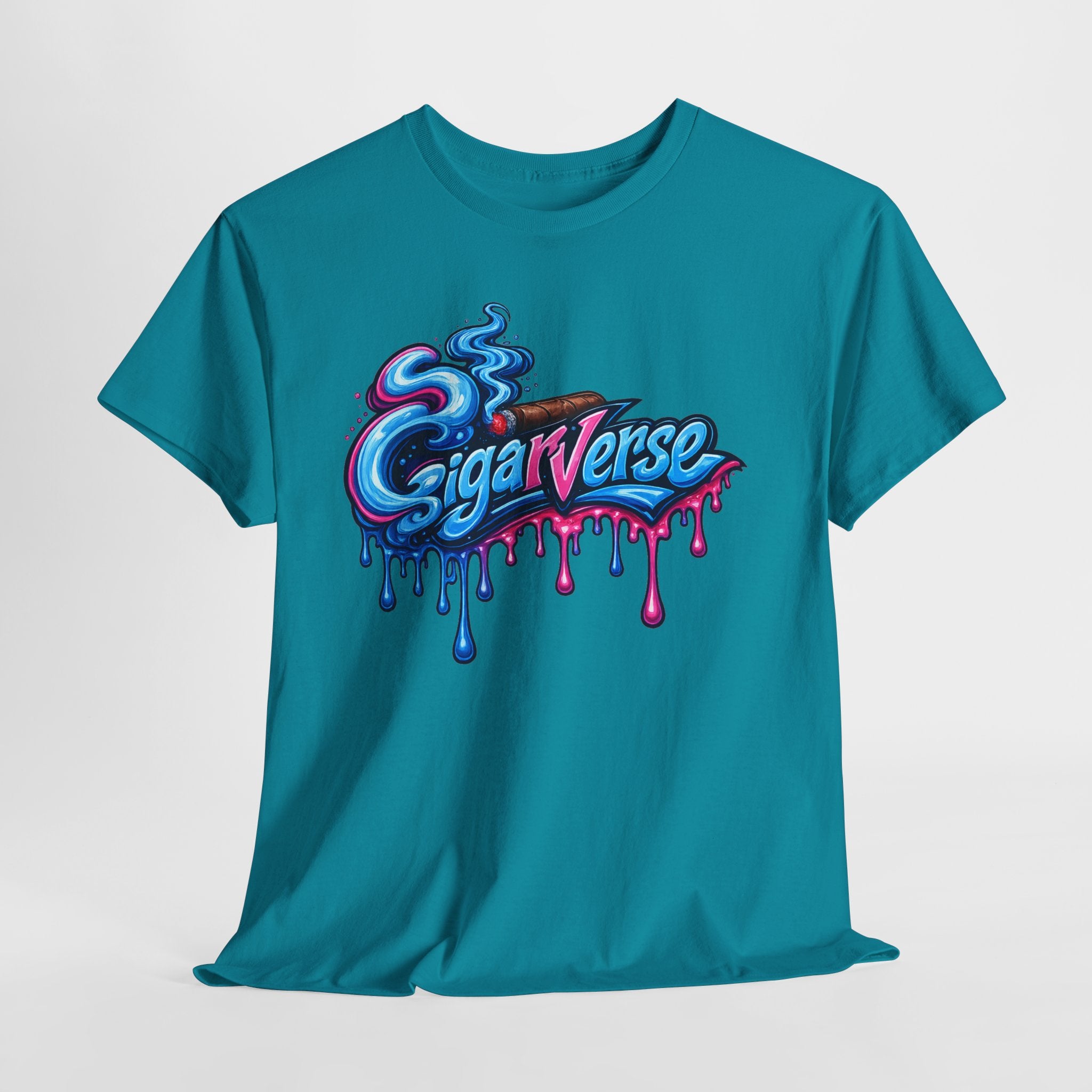 Unisex Graphic Tee — Colorful "CigarVerse" Drip Logo T-Shirt
