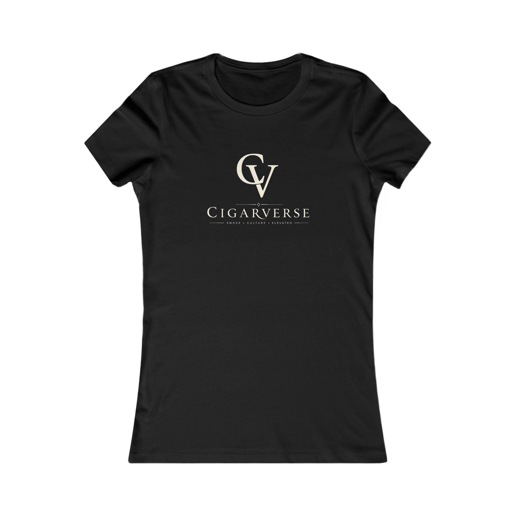 Cigarverse Women's Tee — Elegant Cream CV Logo