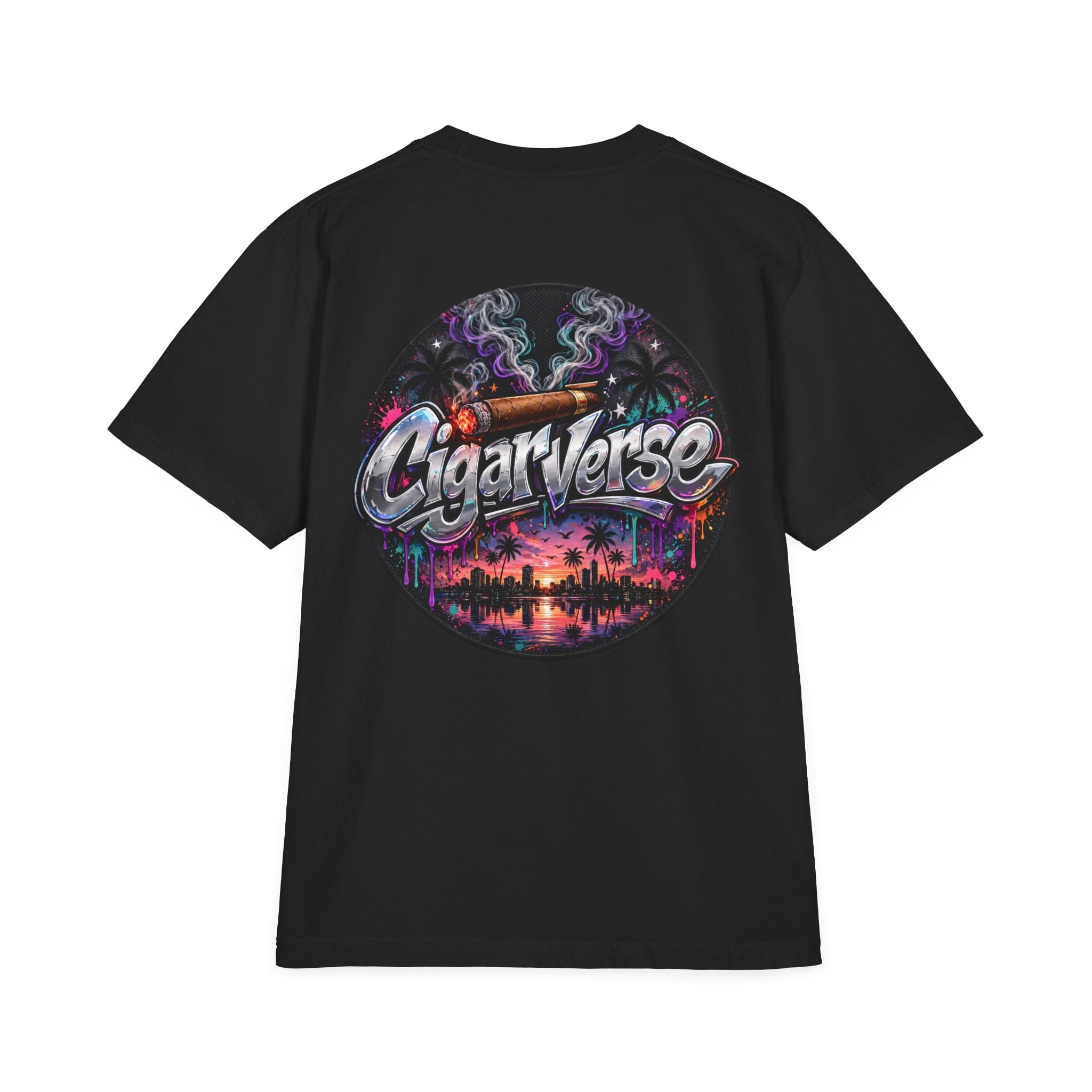 Oversized Premium CigarVerse Graphic T-Shirt — Sunset Cigar Lounge Tee
