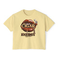Cigar Energy Women's Boxy Tee — Lip & Cigar Graphic Crop T-Shirt