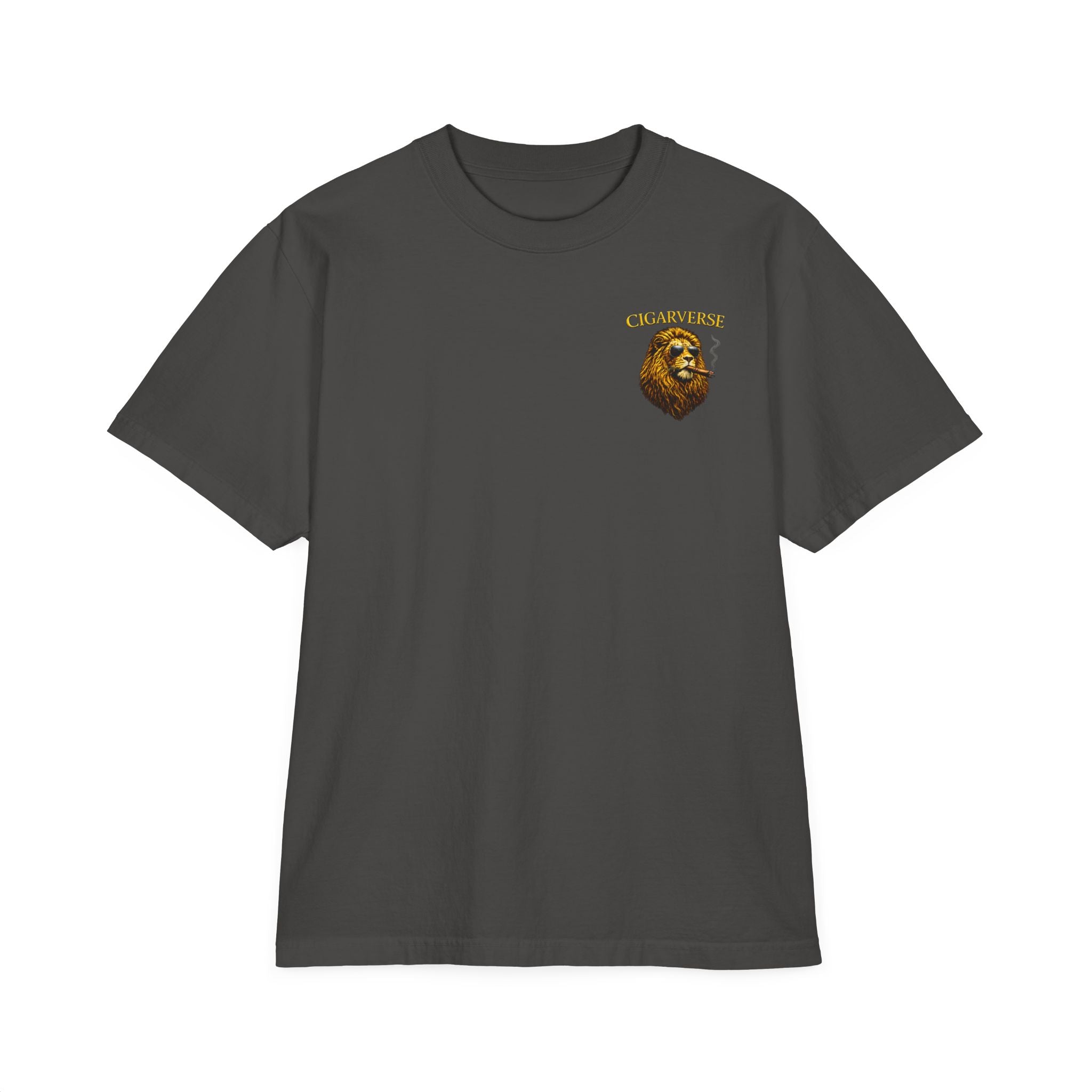 Lion Crest Premium Max Heavyweight T-Shirt – 'CIGARFIRE' Chest Logo Graphic Tee
